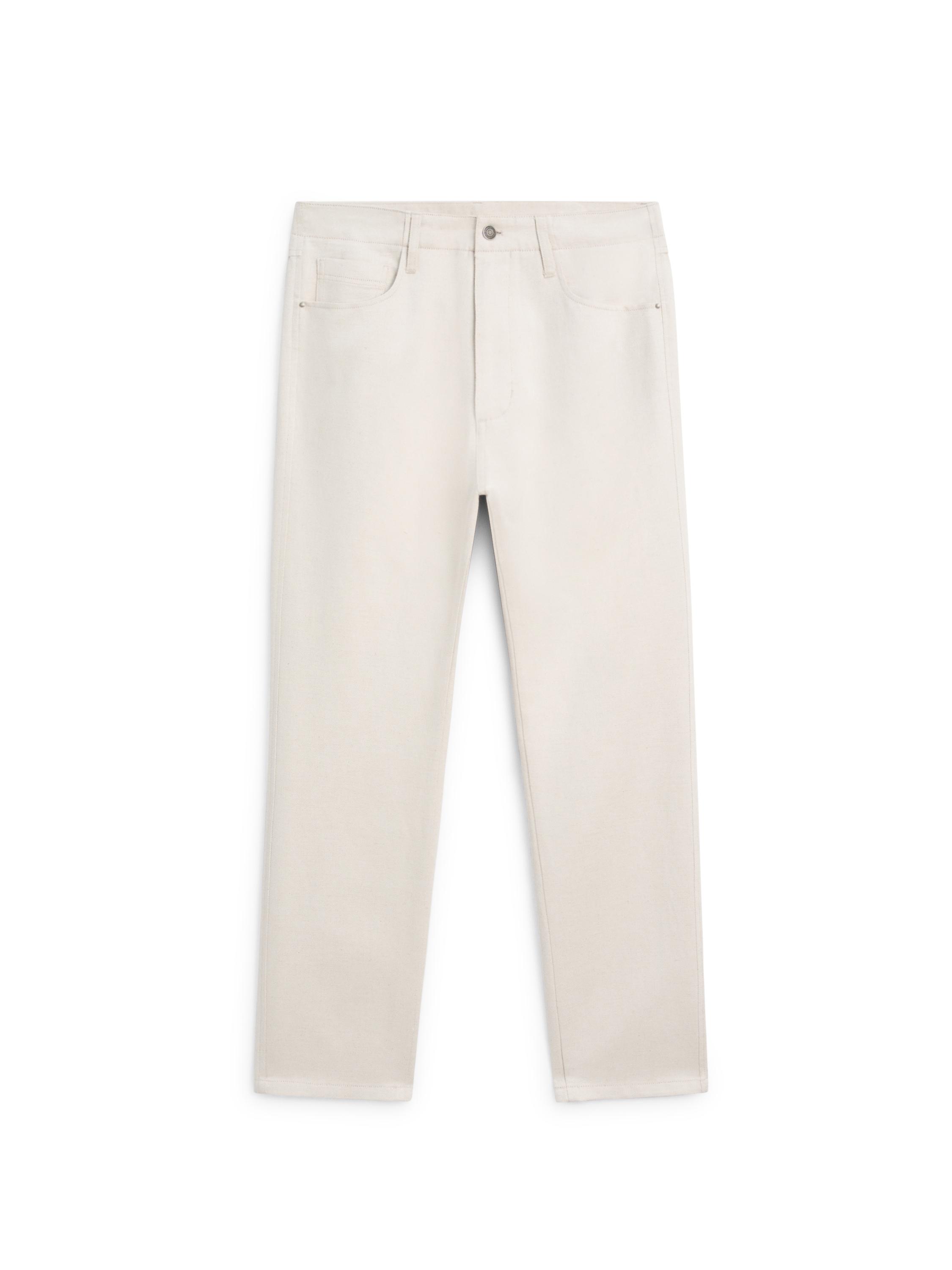 Cotton and linen tapered fit jeans — CREAM