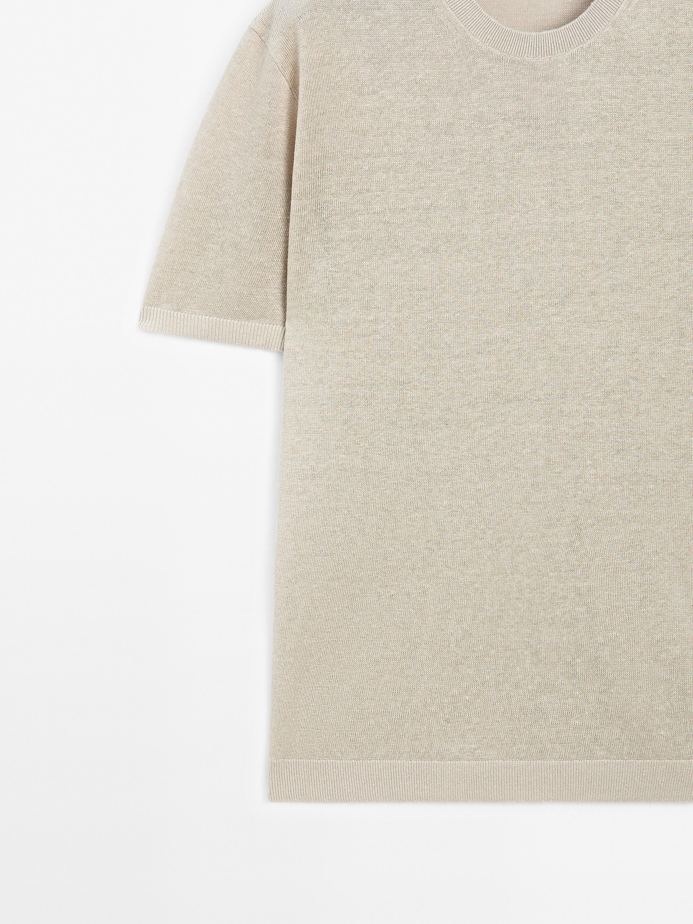 100% linen short sleeve knit T-shirt