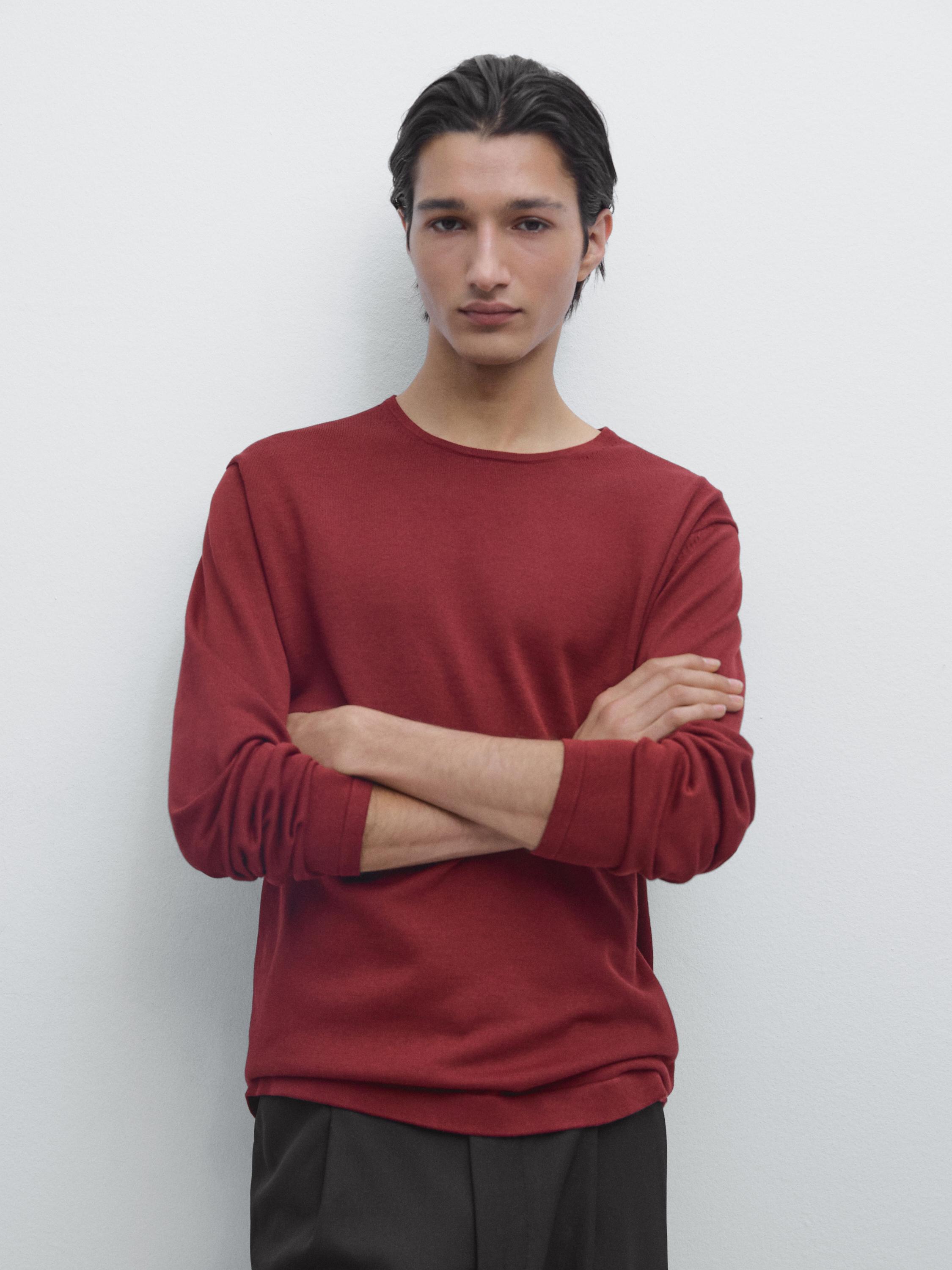 Knit 100% cotton crew neck sweater — GRANADA