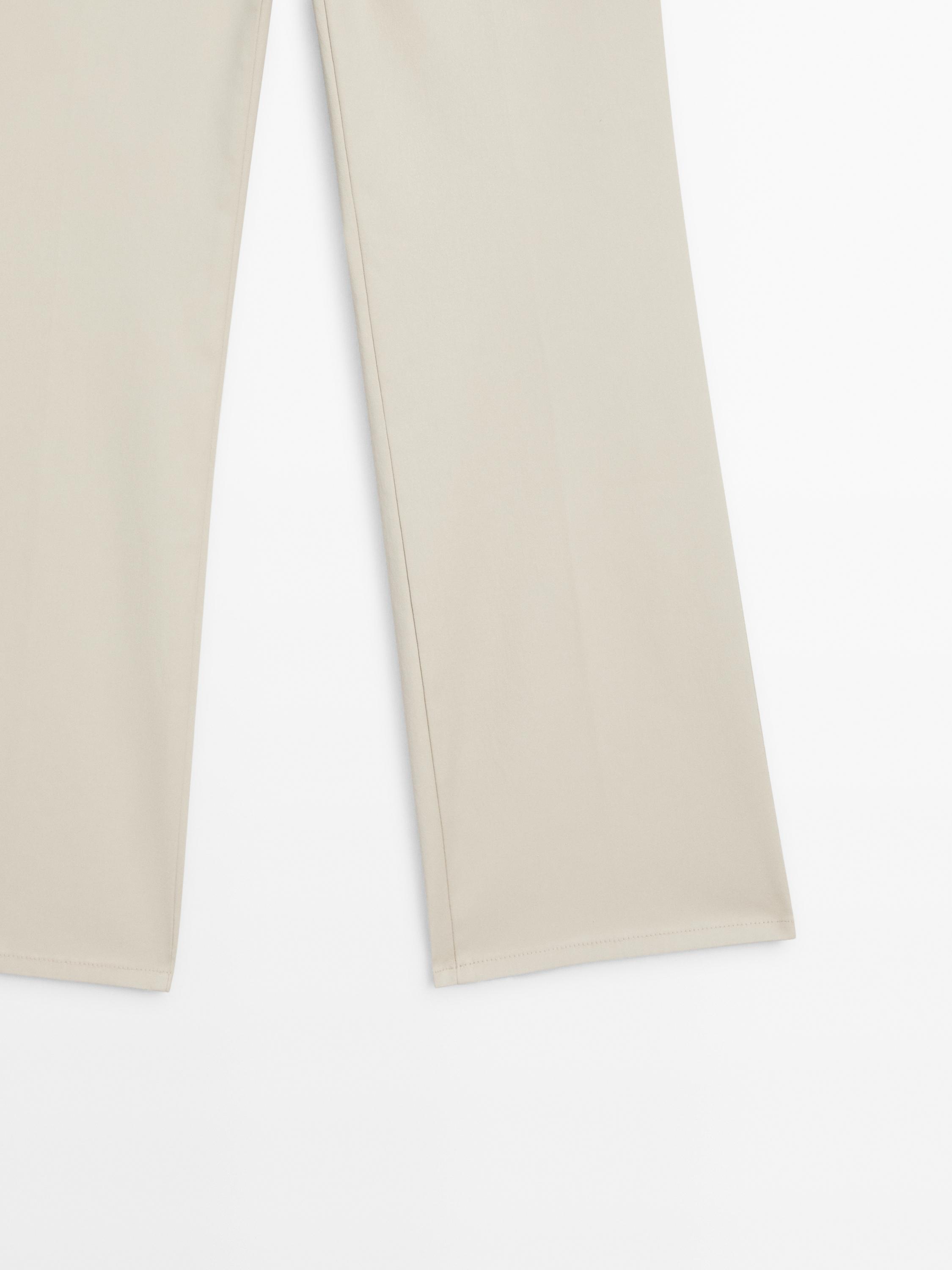 Waxed flare fit cropped trousers