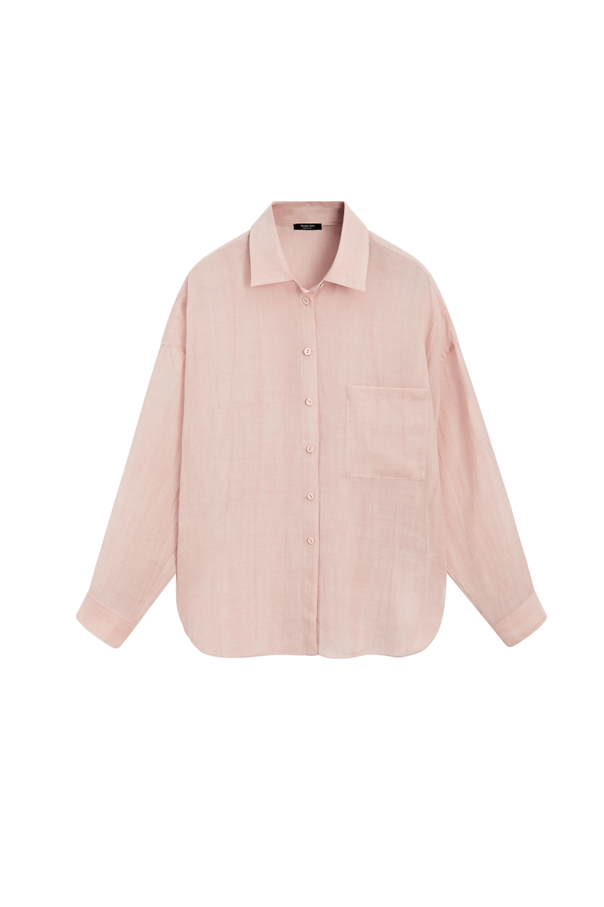 Massimo Dutti Rami karışımlı cepli dökümlü gömlek görsel 7