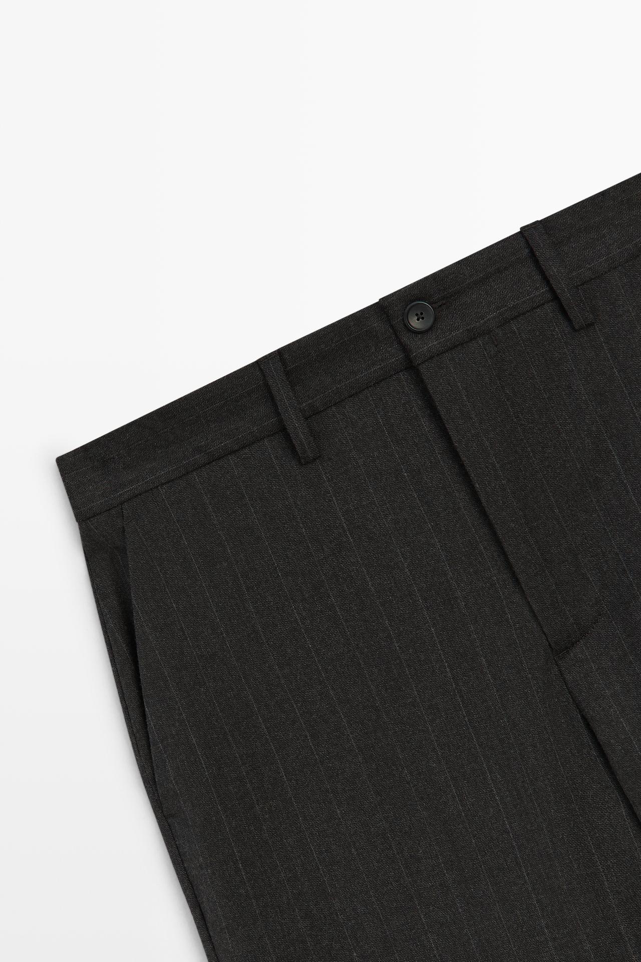 100% wool striped pants — BROWN