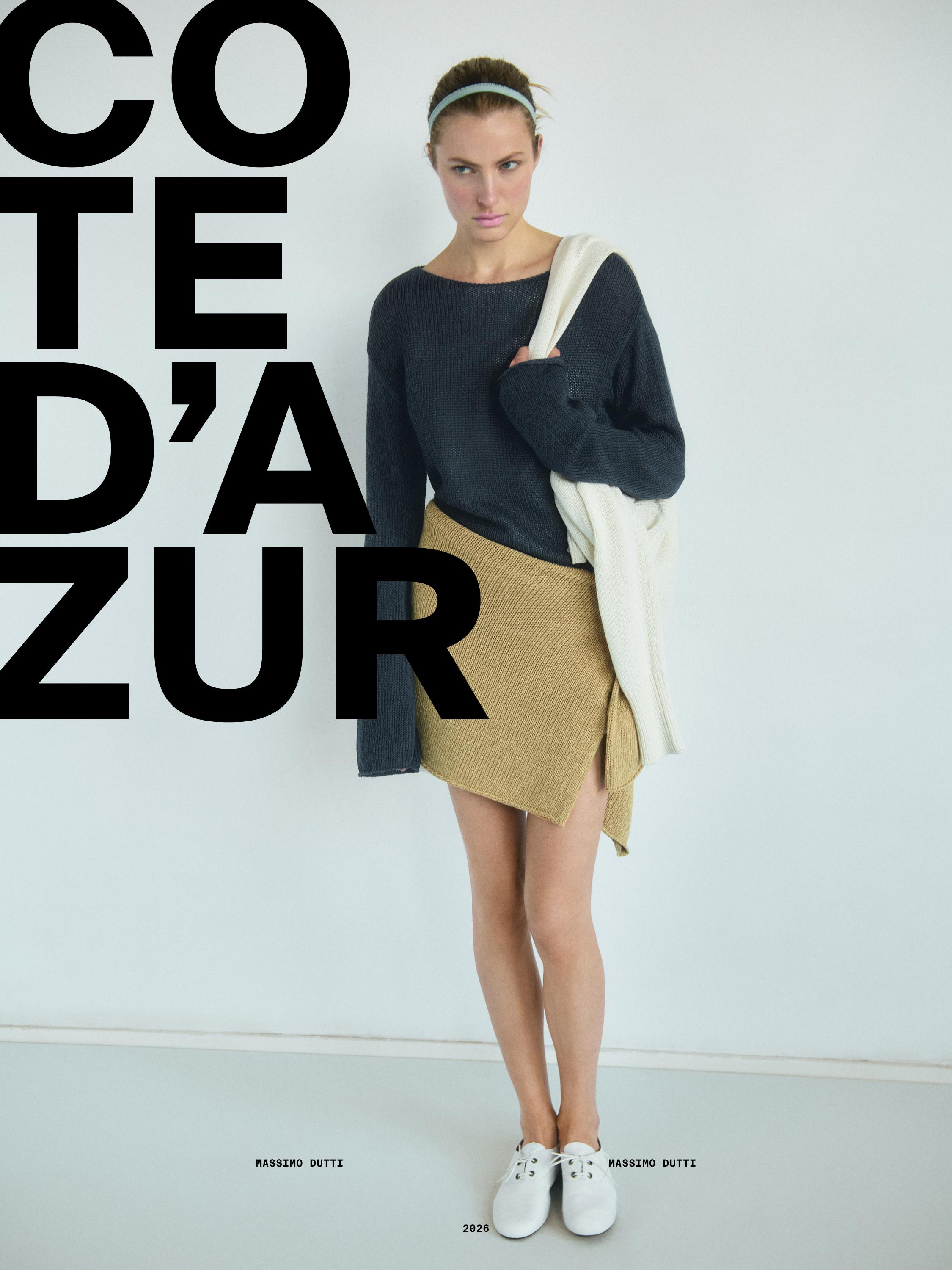 Cotton blend cutwork sweater — BLUE