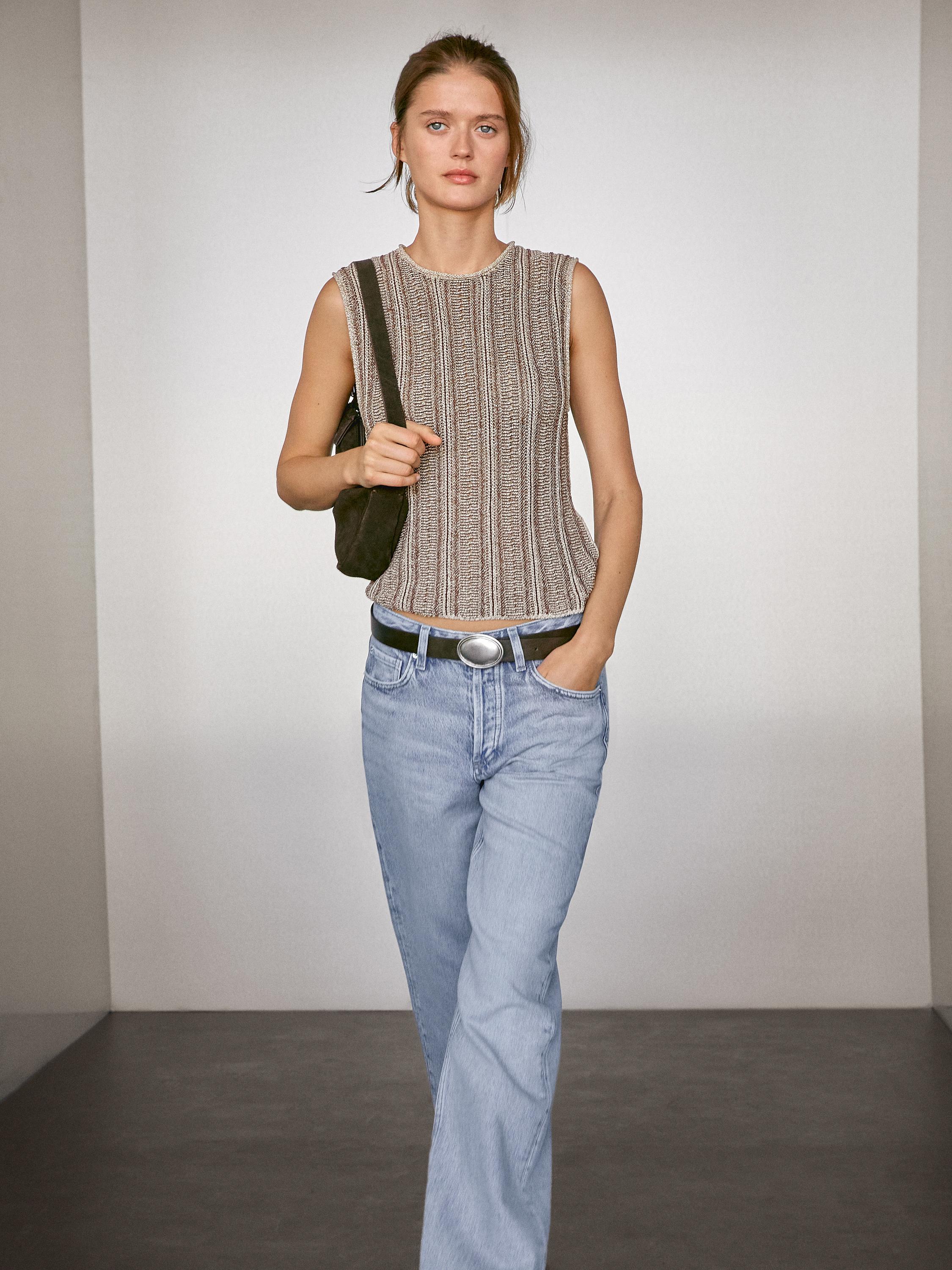 Cotton blend cutwork top