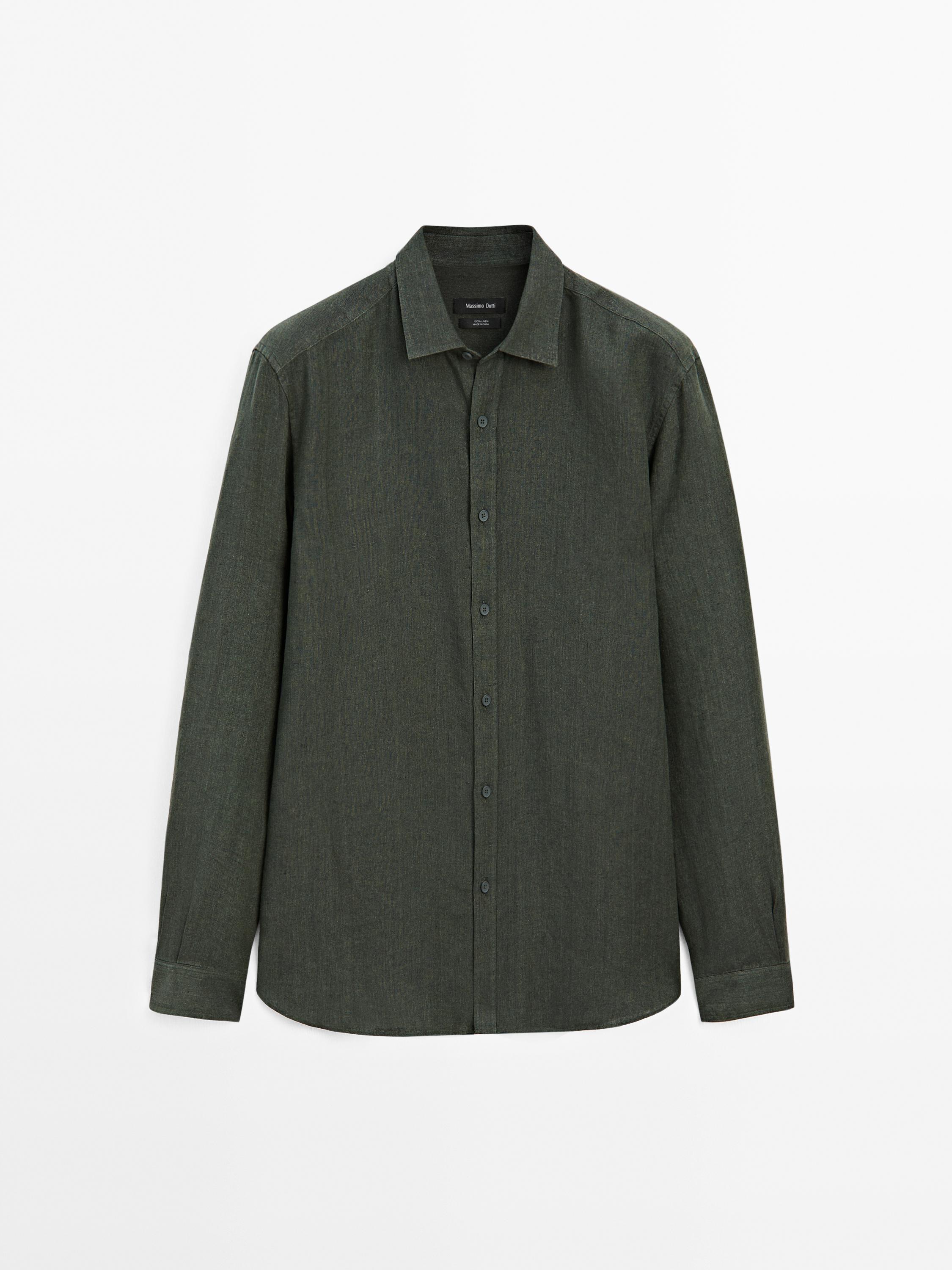 Chemise regular délavée en lin