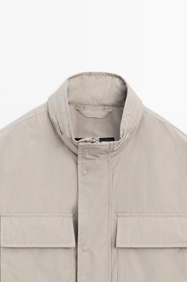 Technical fabric jacket with pocket details — GREY MARL 9