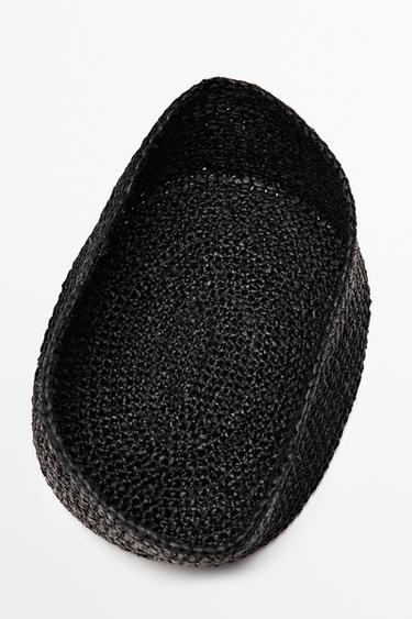 Raffia pillbox hat — BLACK 5