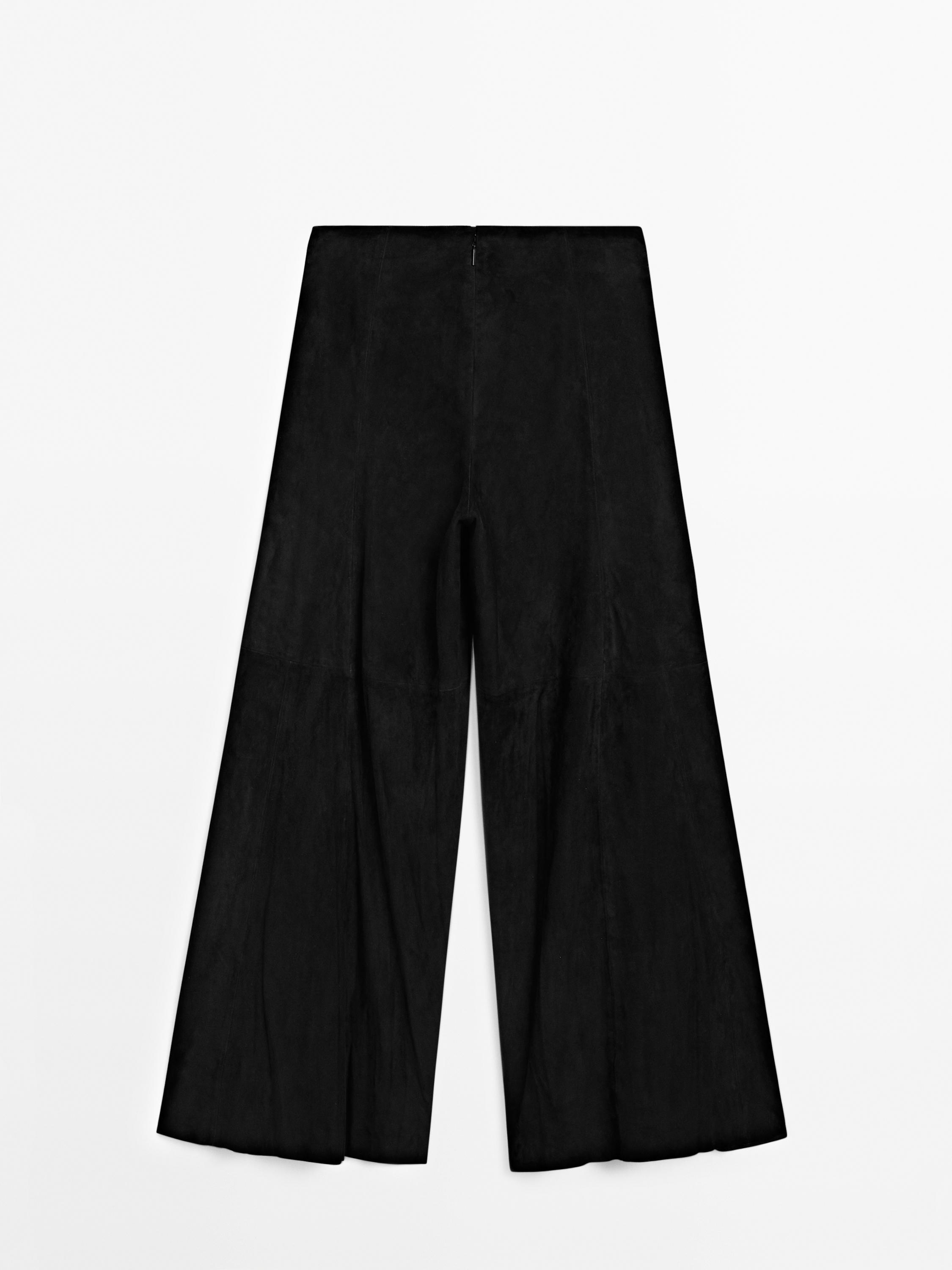 Wide-leg suede leather trousers - Limited Edition