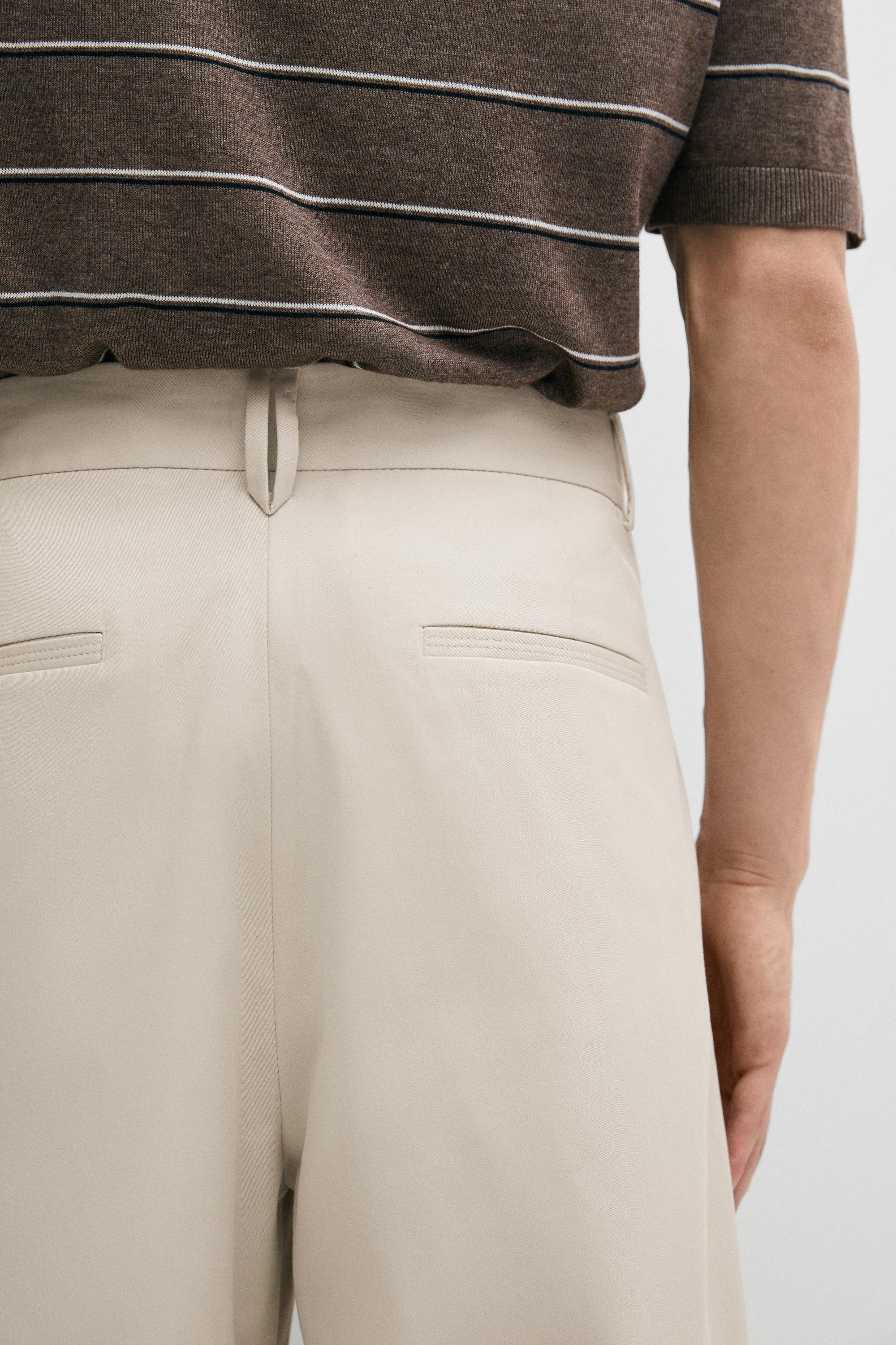 Flowing pants with darts — BEIGE