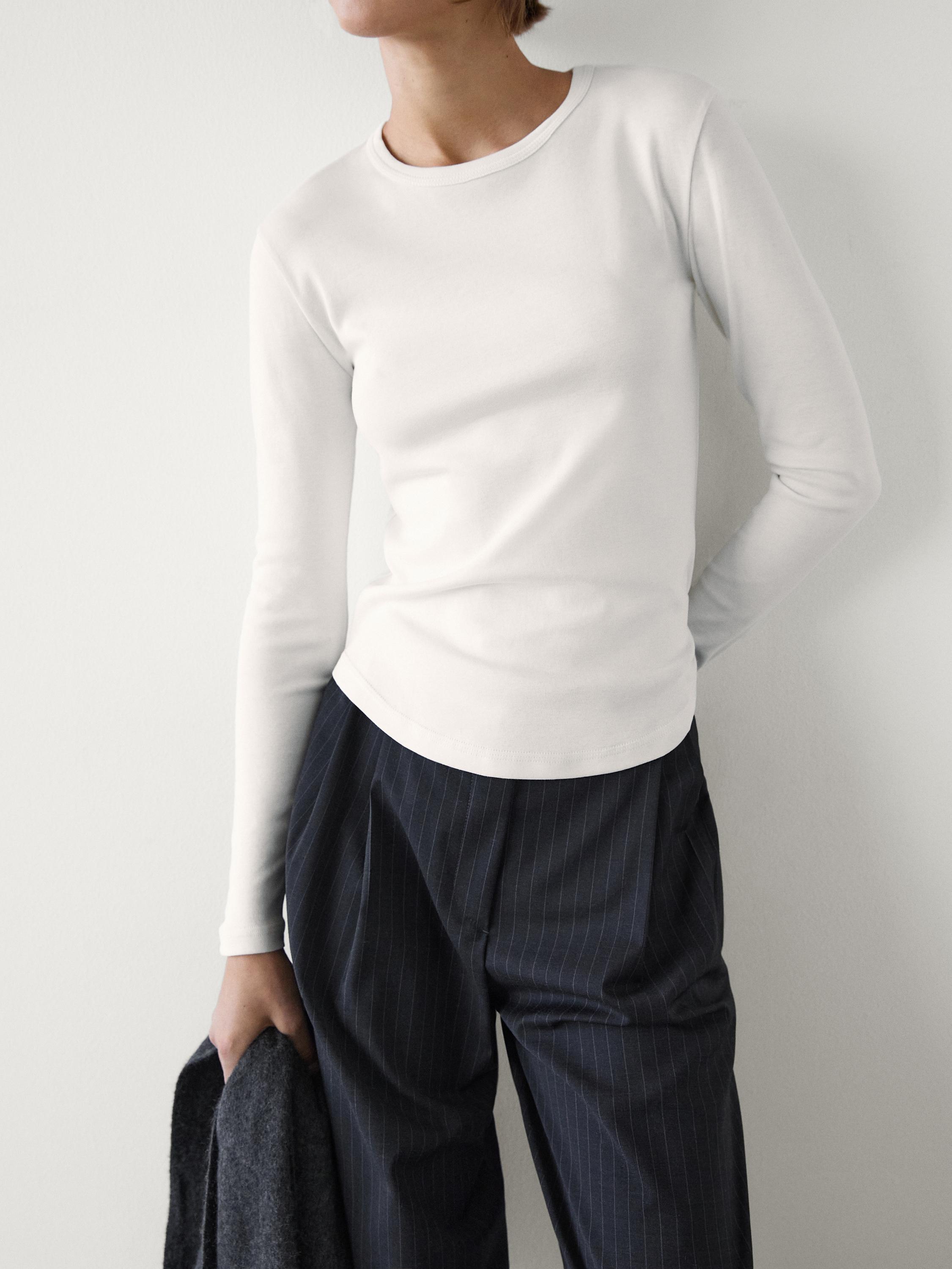 Long sleeve cotton T-shirt