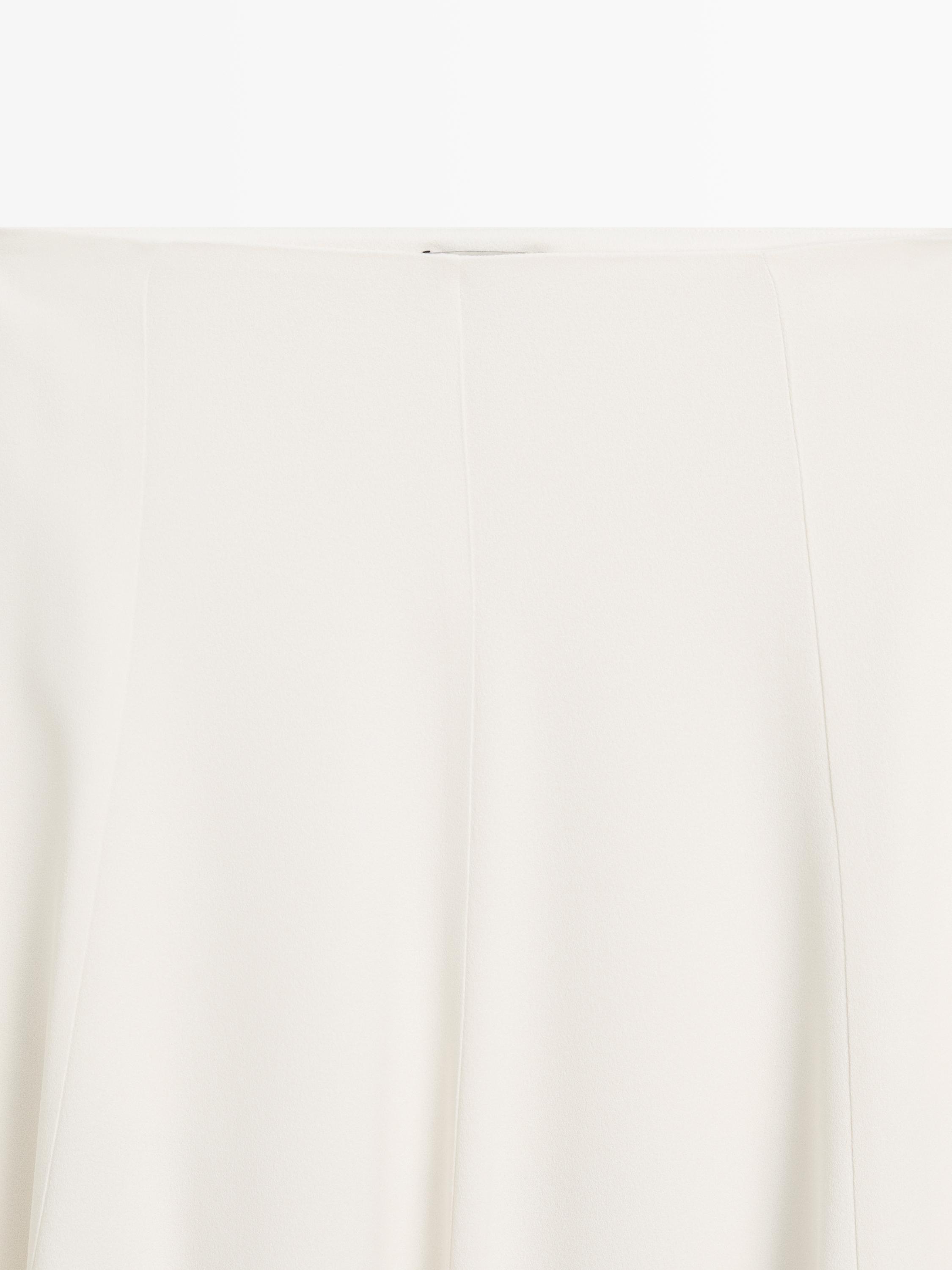 Flowing godet midi skirt - STUDIO — CREAM
