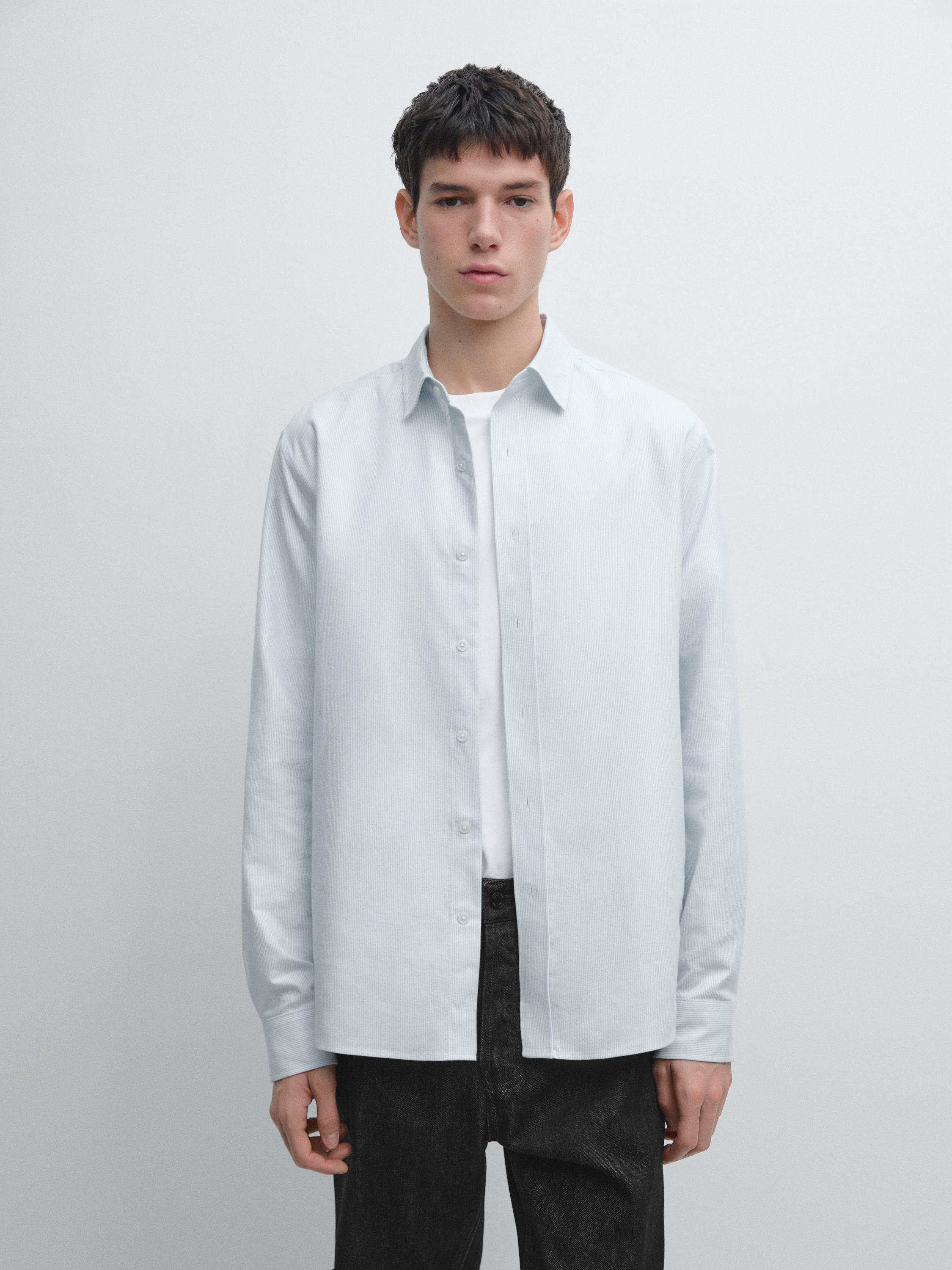 Regular fit pinstriped shirt