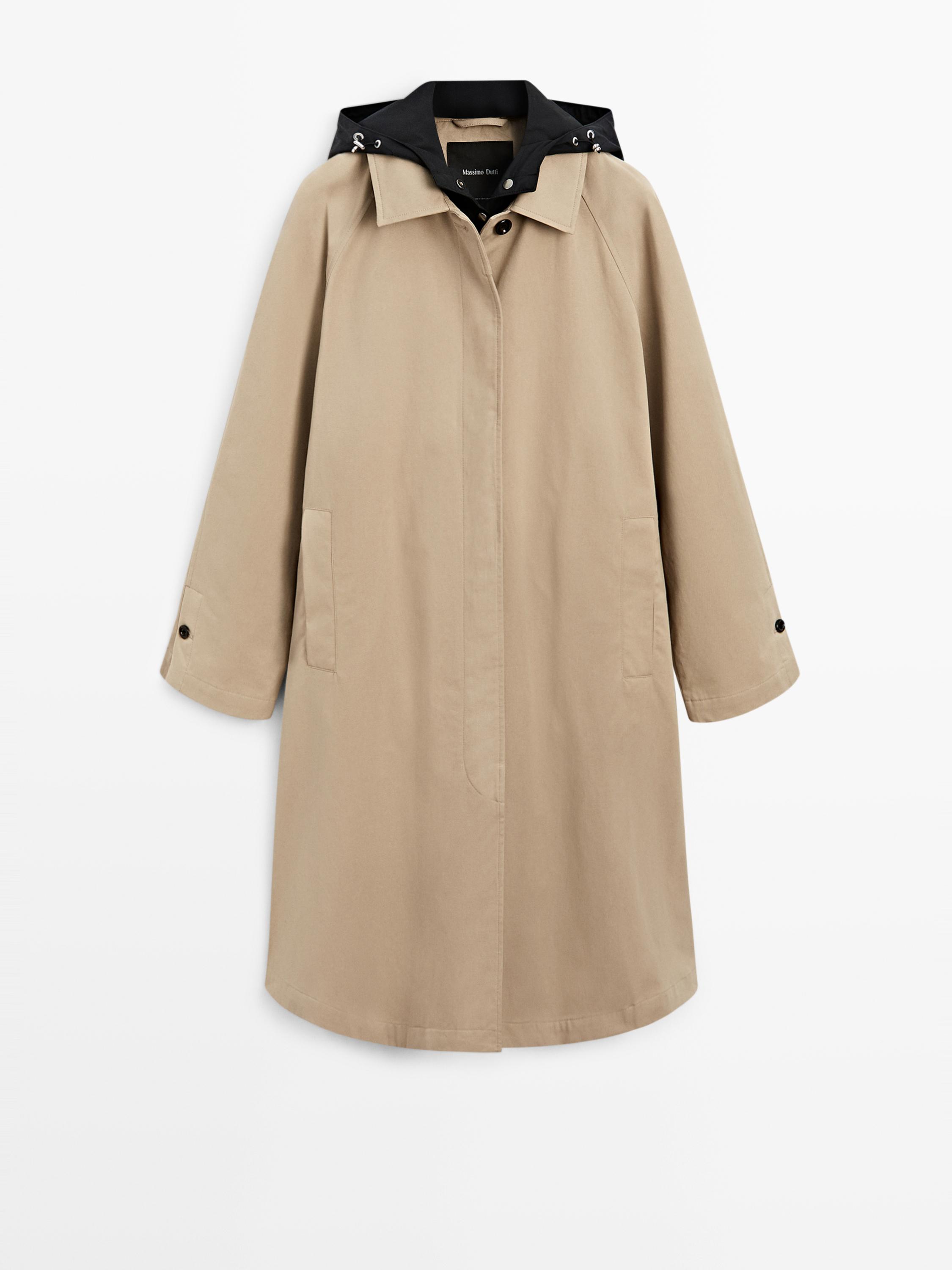 Trencha capa capucha extraíble