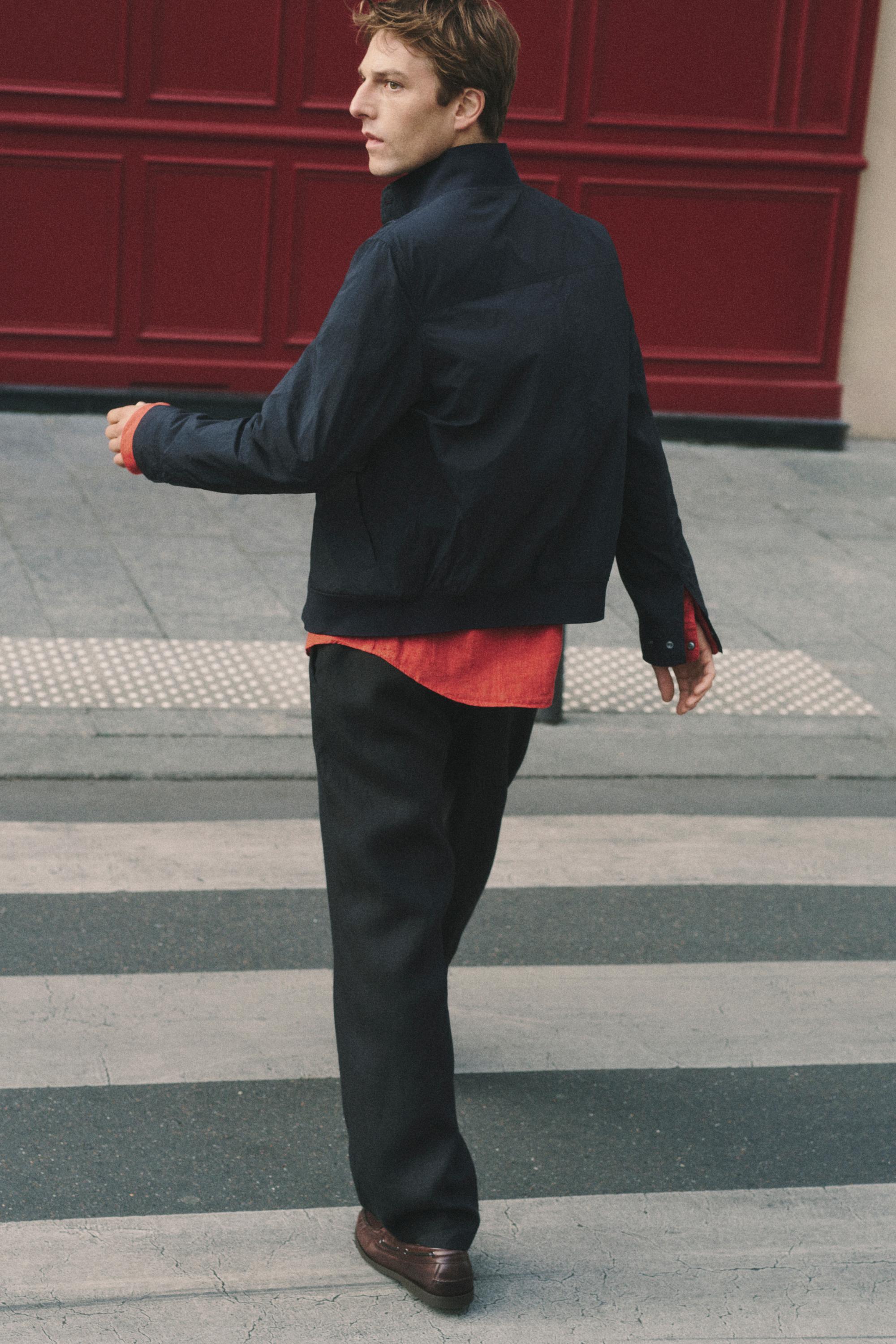 Bomber jacket with pocket details — DARK NAVY