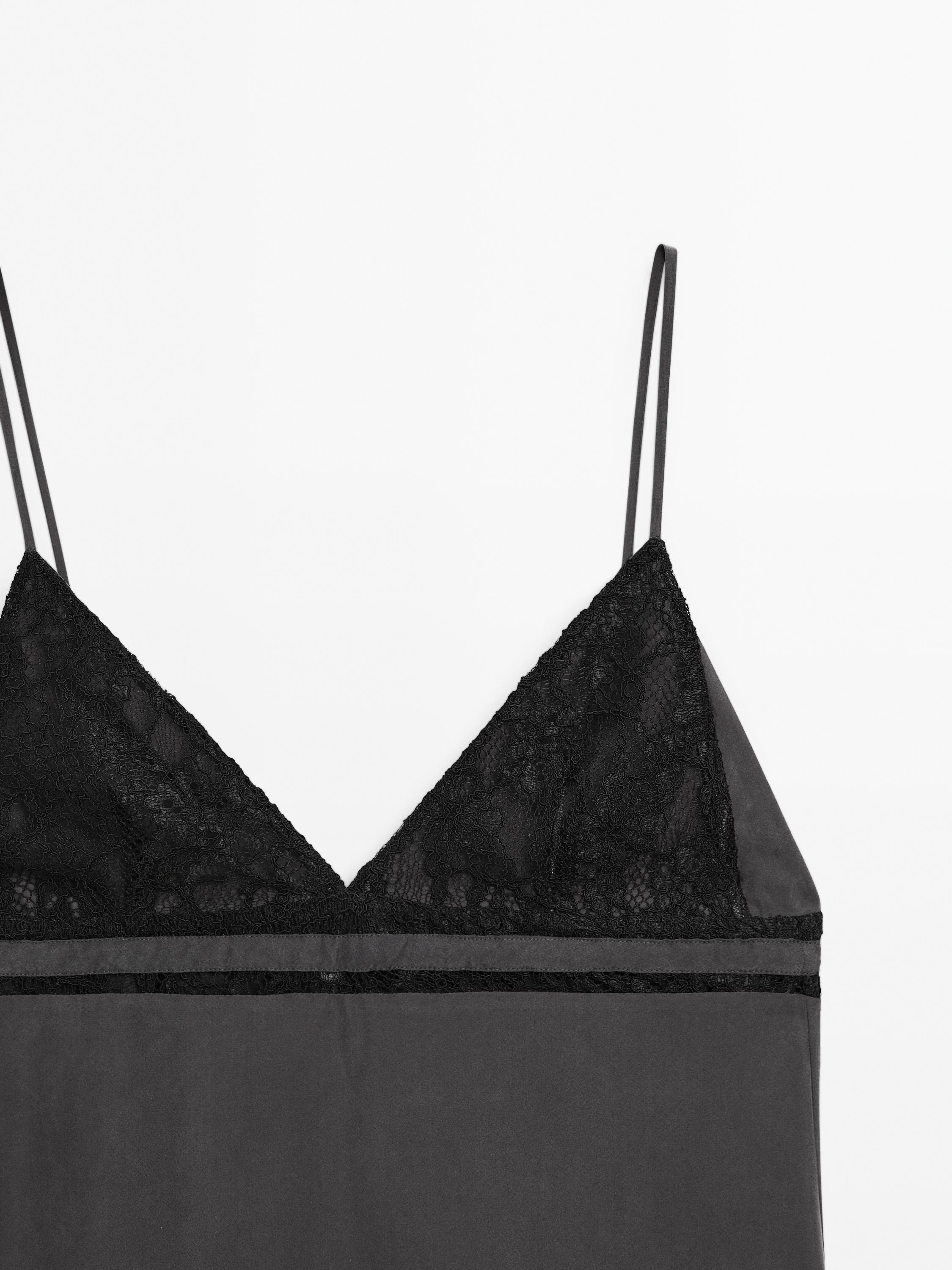 Midi šaty zo 100 % hodvábu s čipkou