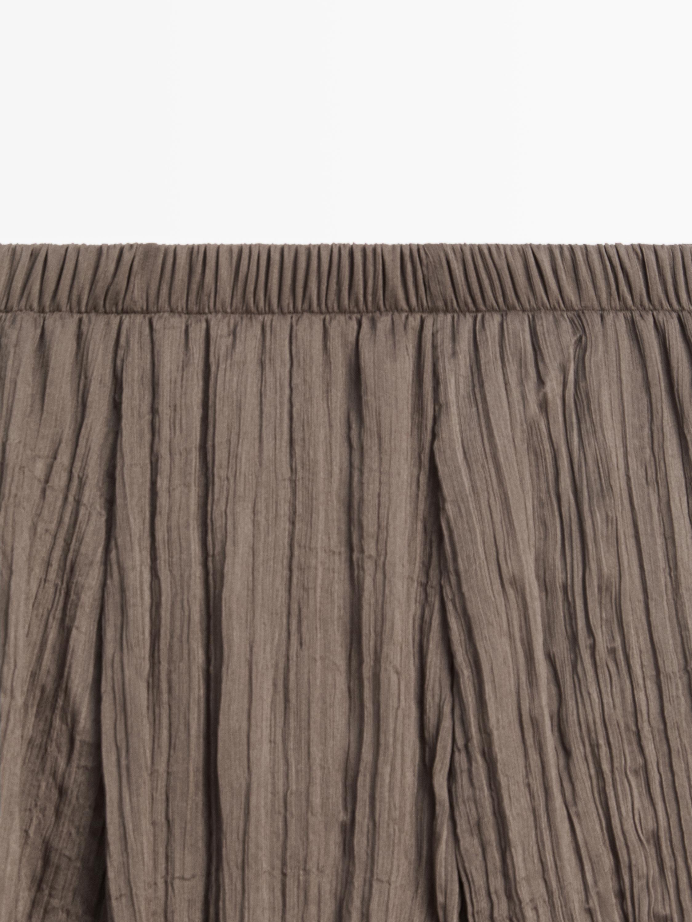 Flared pleated midi skirt — ANTHRACITE GREY