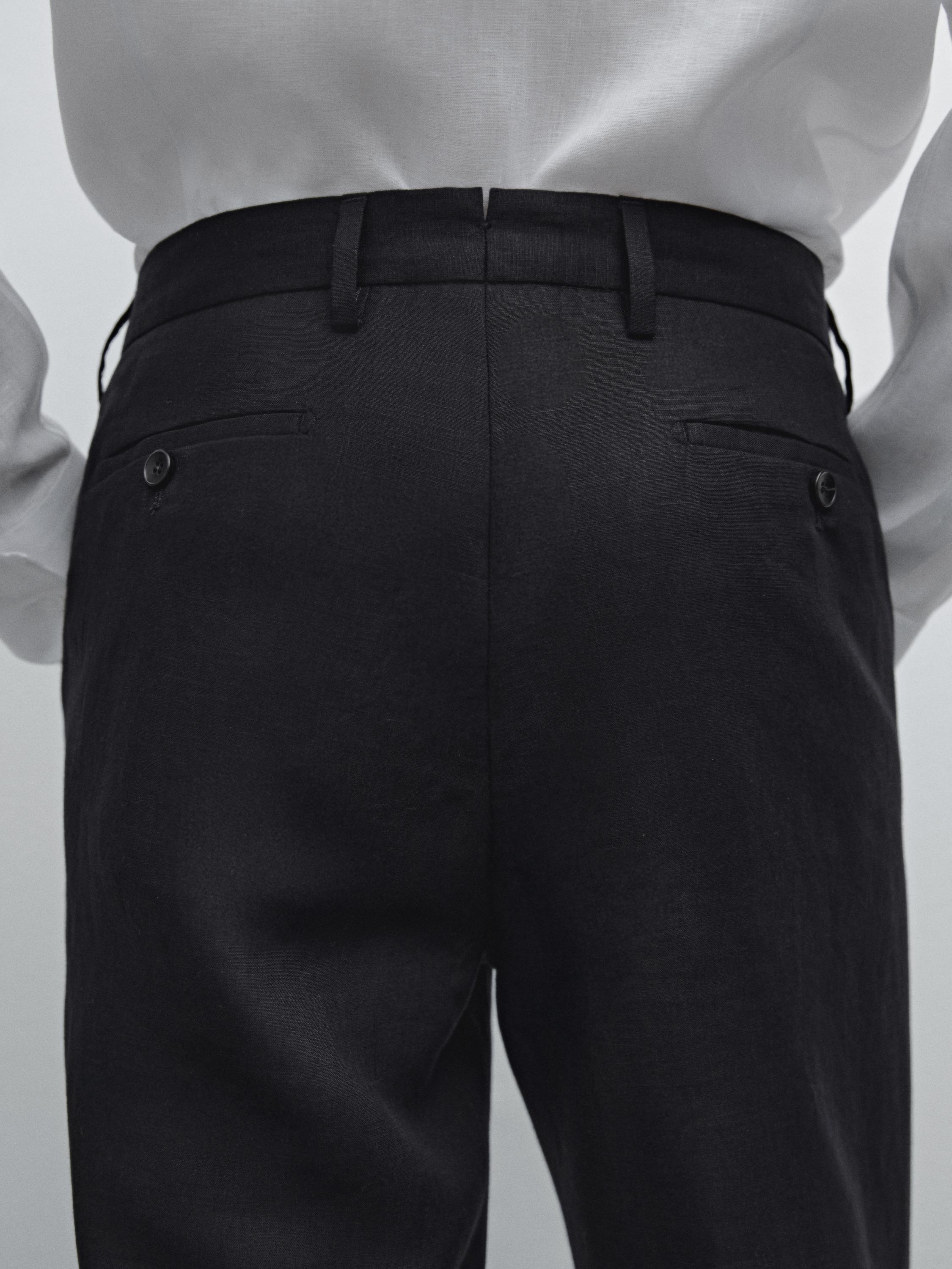 Pantalón traje 100% lino