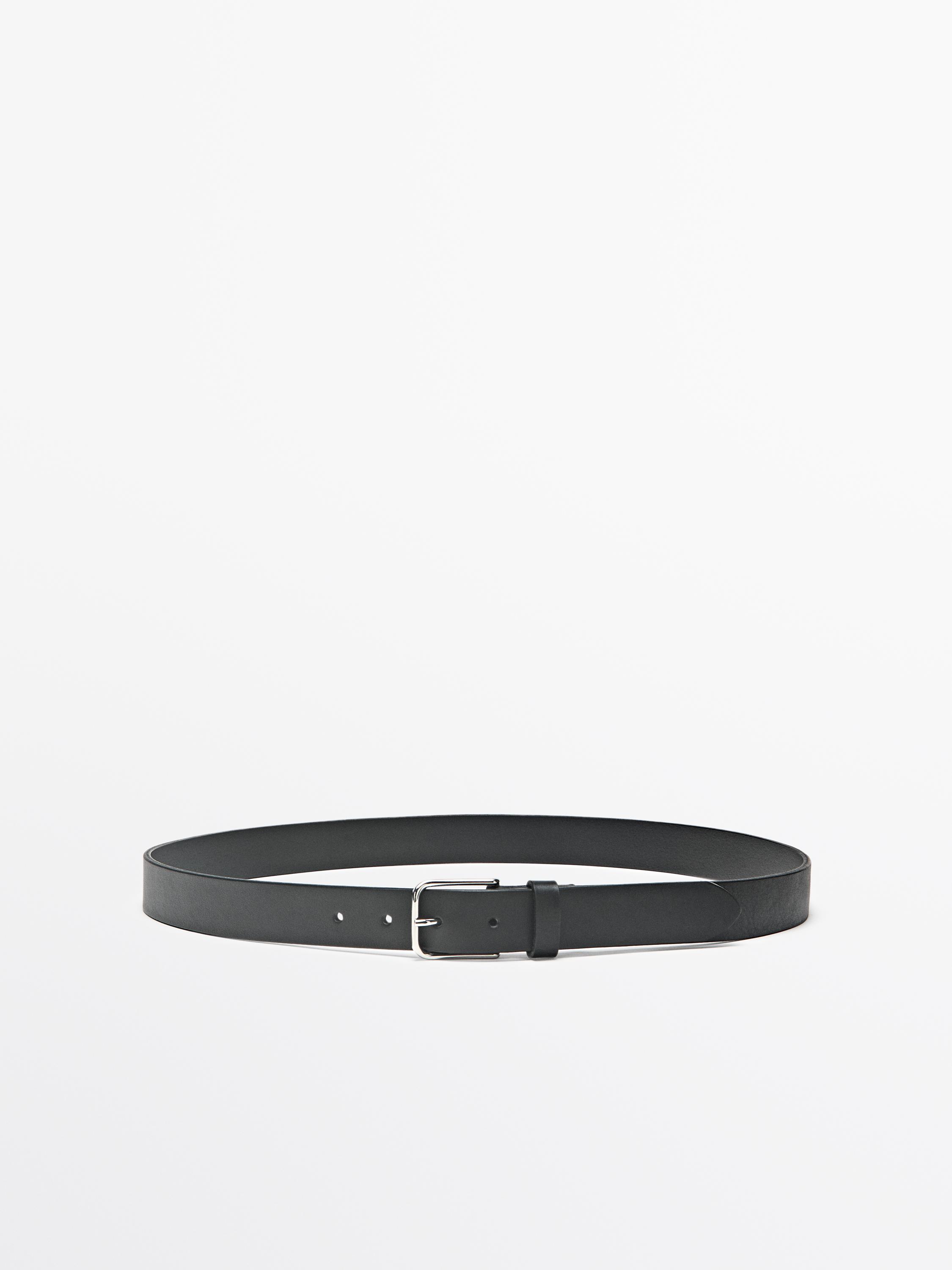Nappa leather belt — BLACK