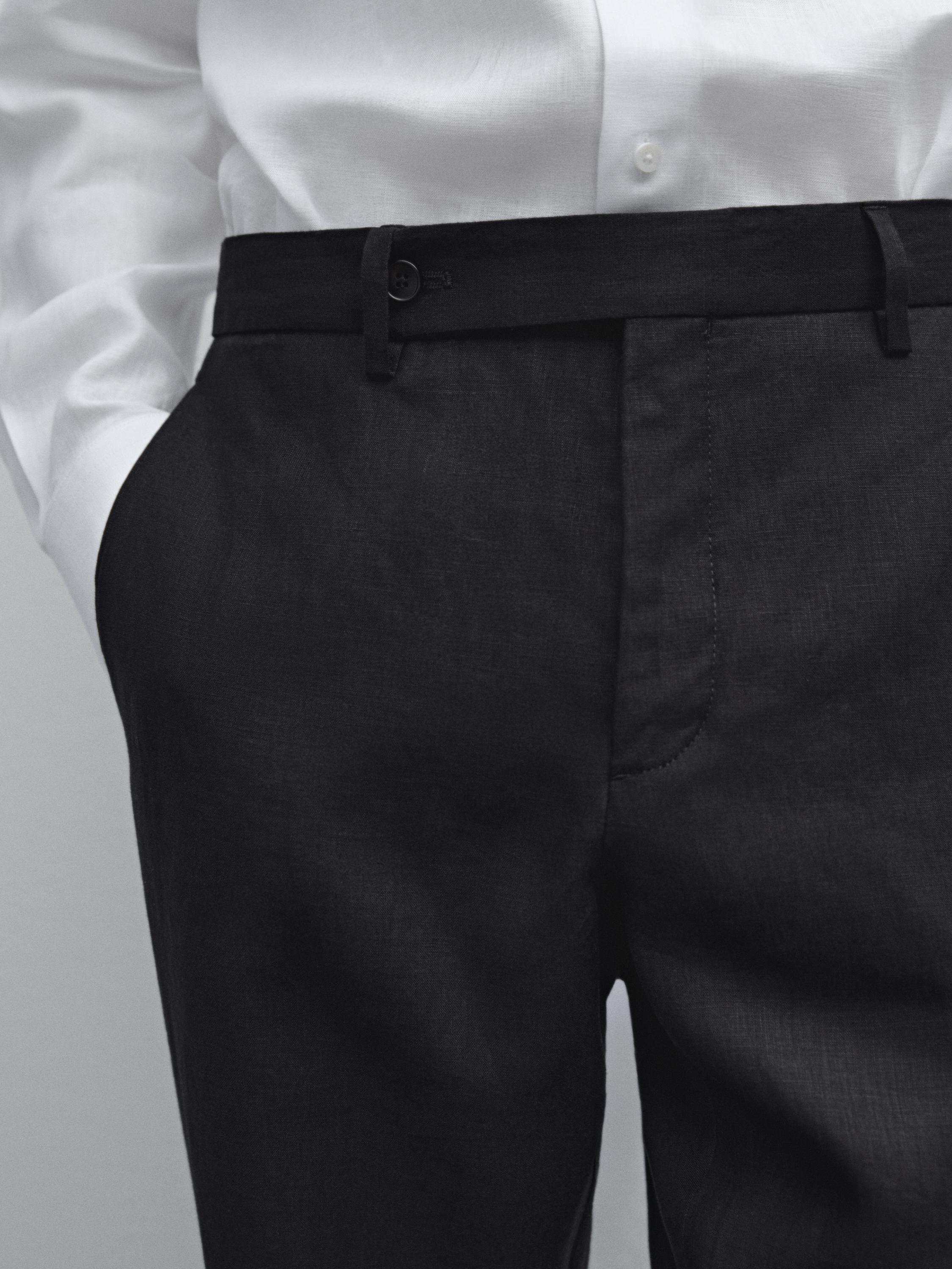 Pantalón traje 100% lino