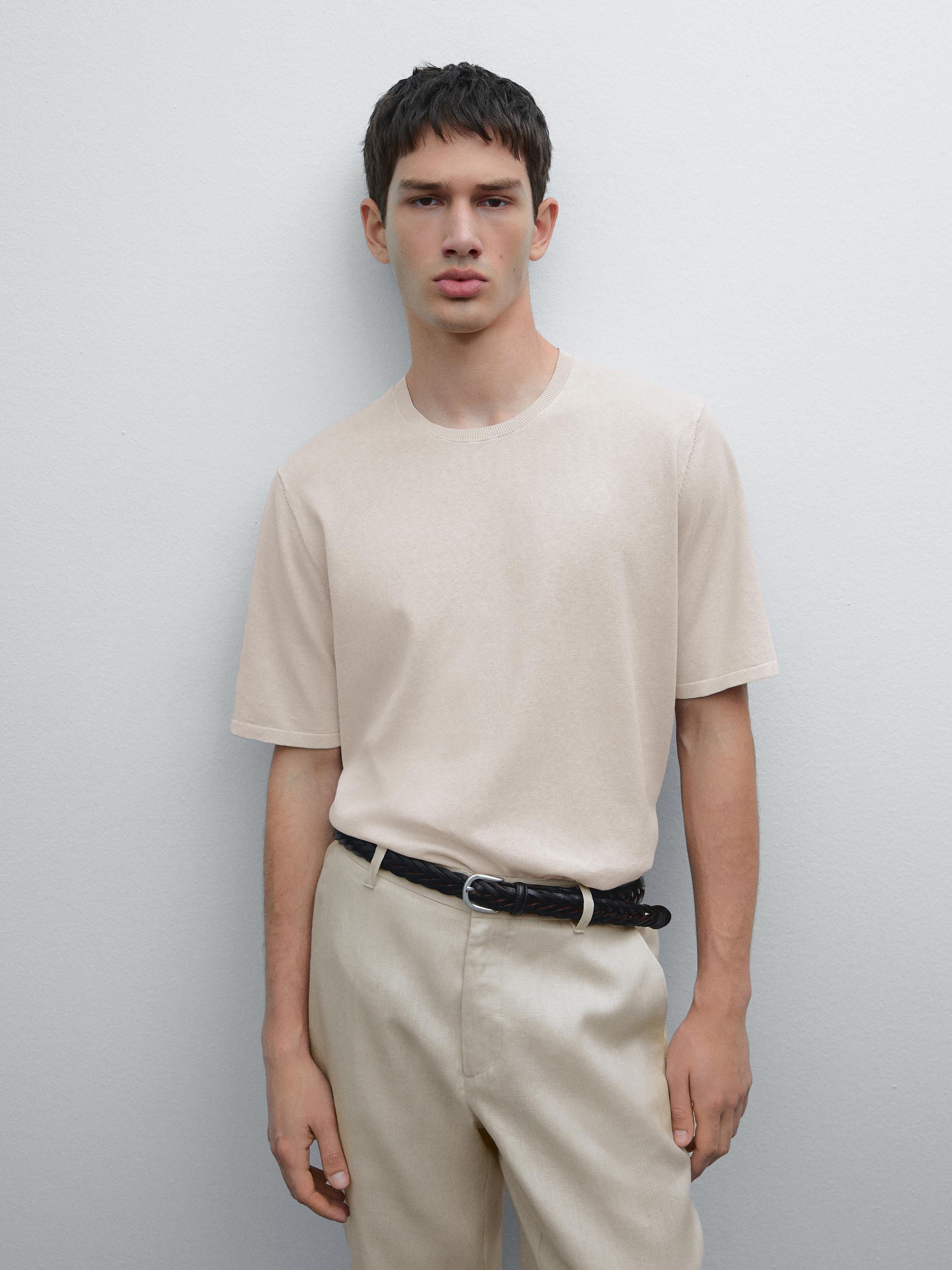 T-shirt en maille de coton mélangé