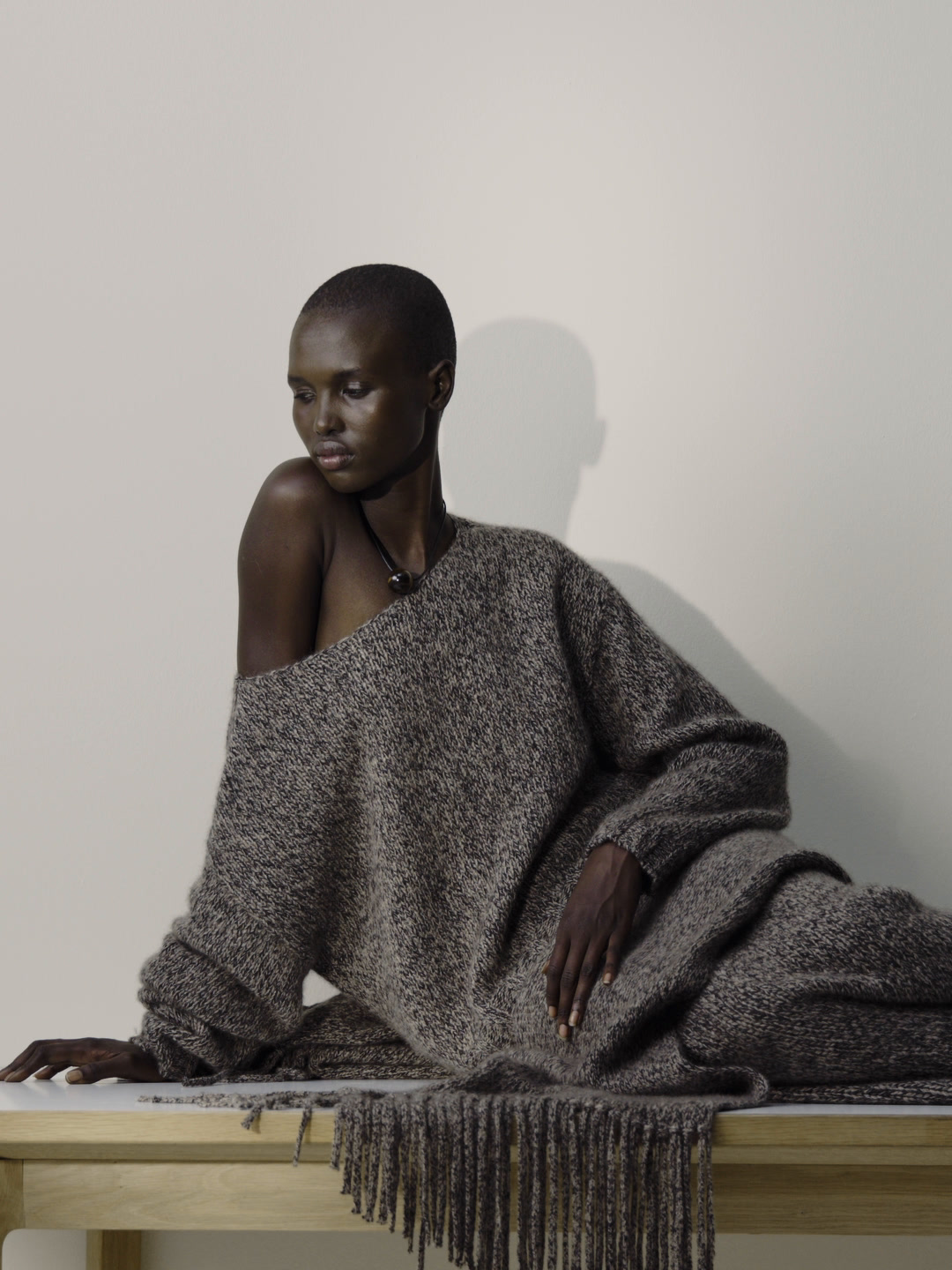 100% cashmere knit boat neck sweater