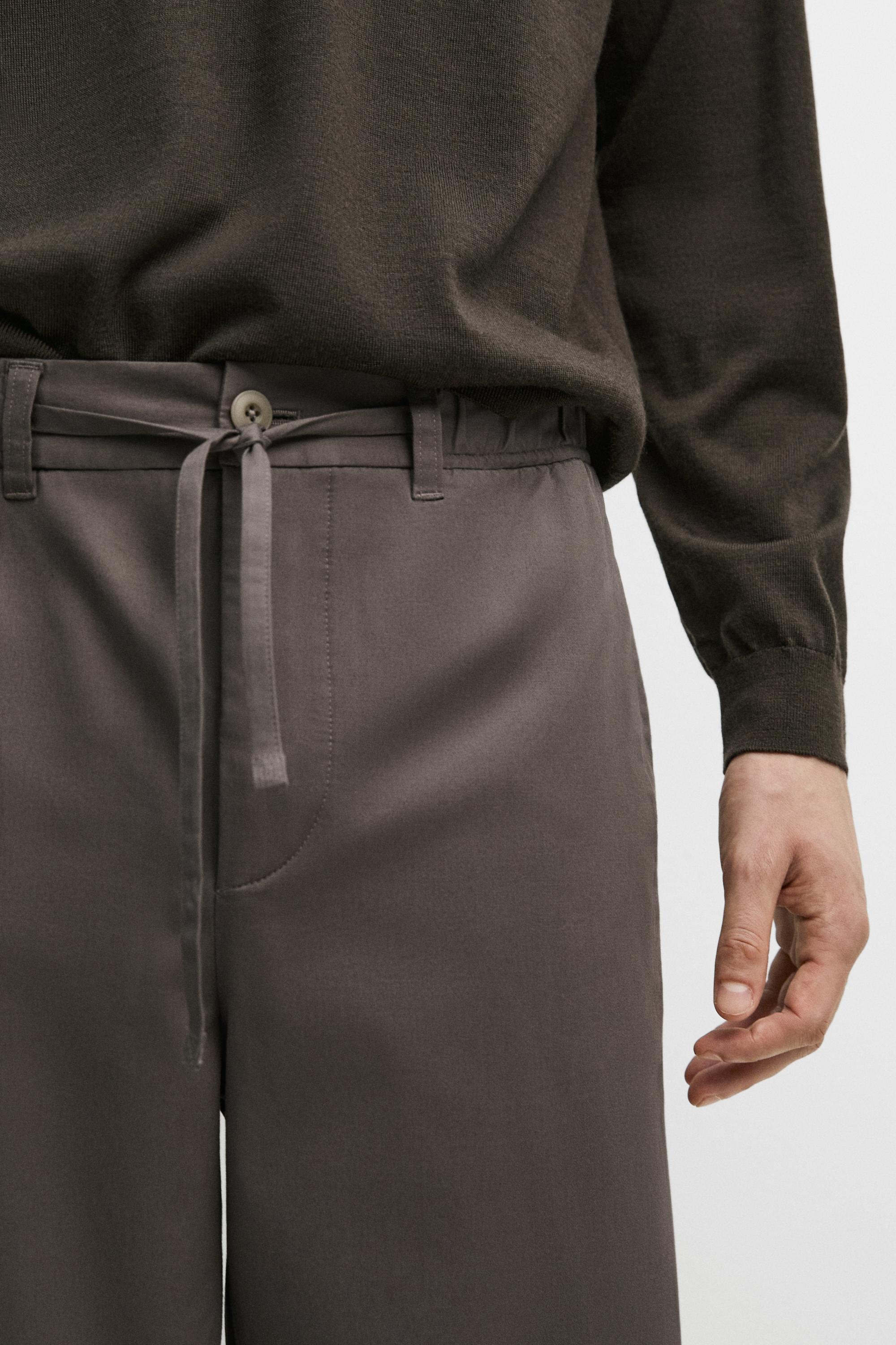 Cotton blend jogger fit pants — GREY