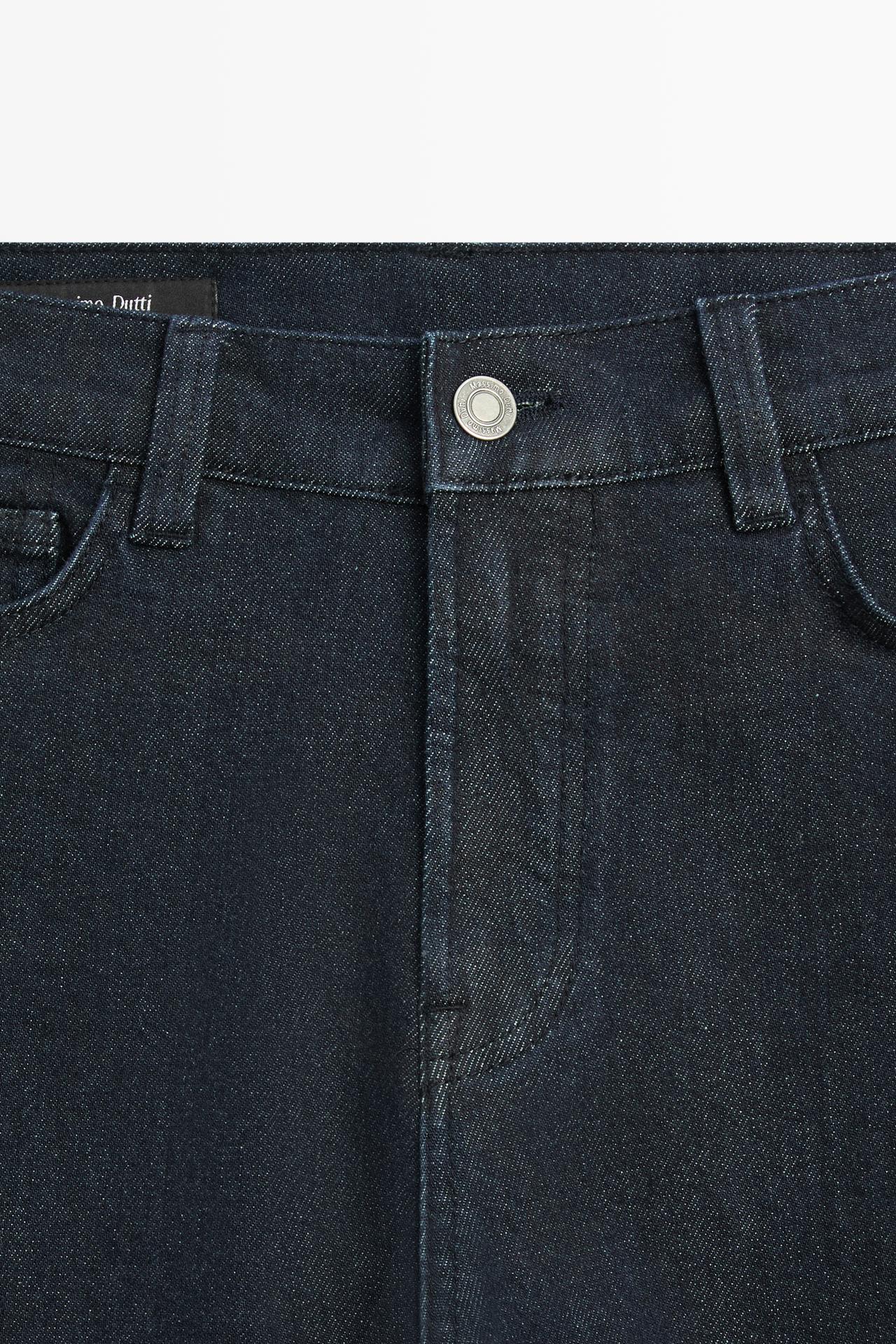 Capri jeans with turn-up hems — DARK BLUE