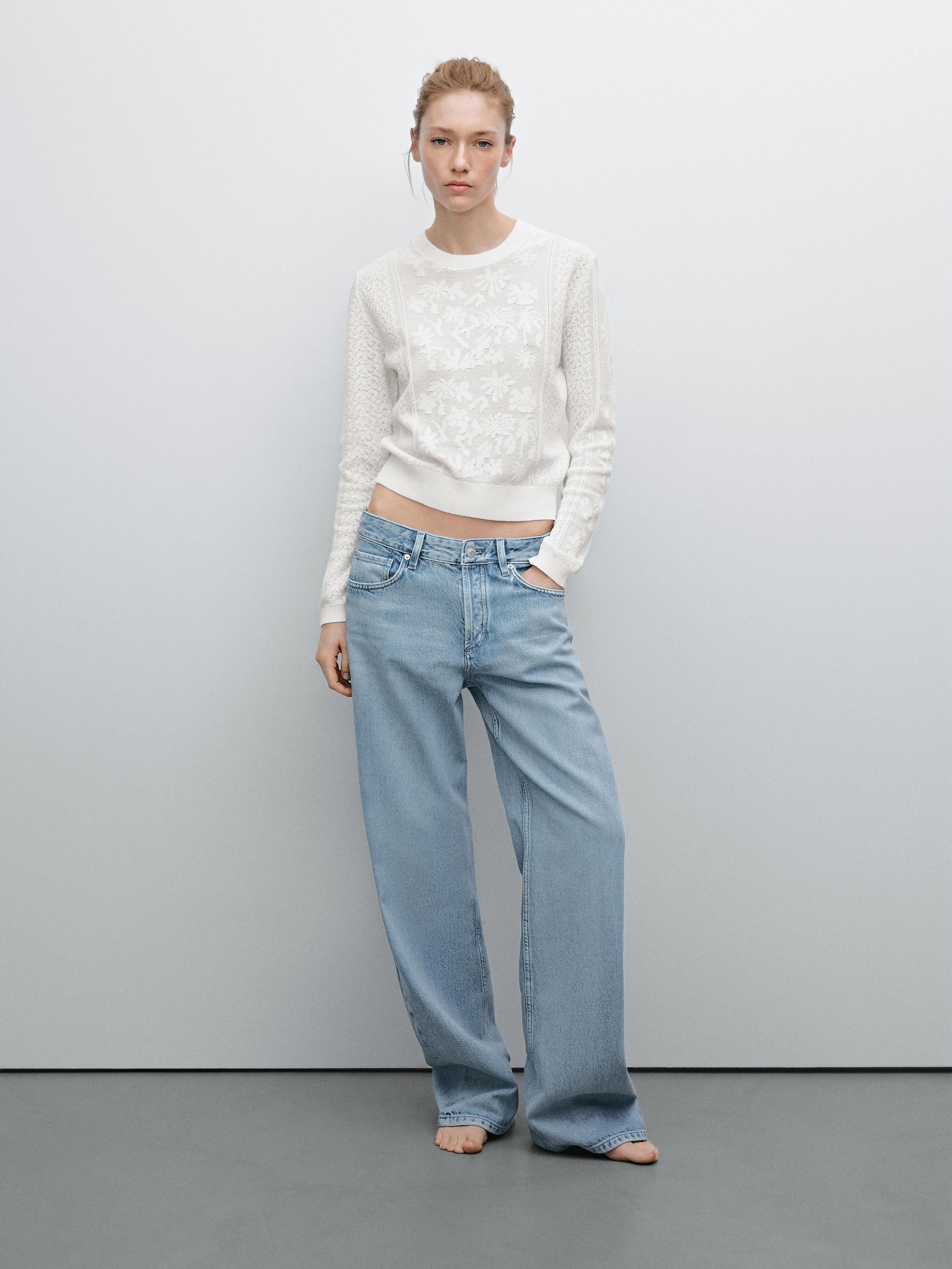 Cutwork lace sweater