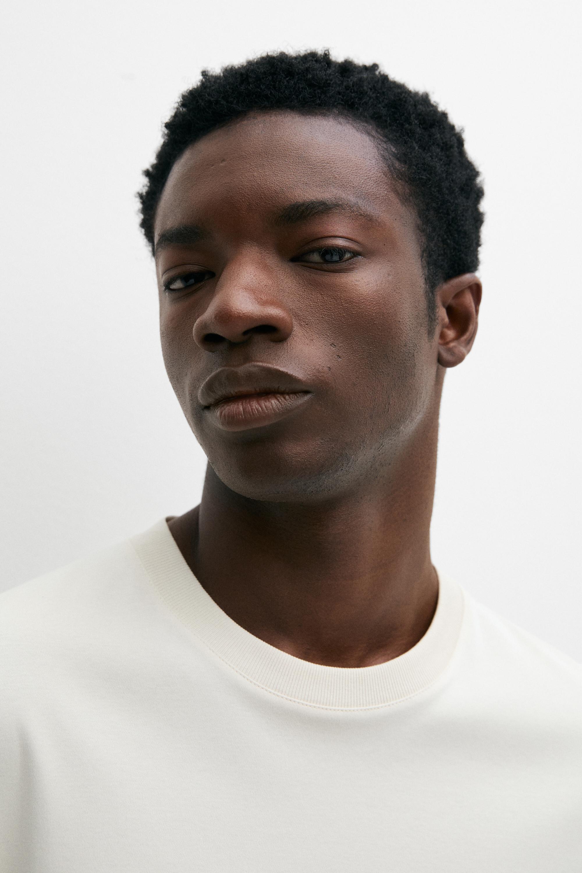 100% cotton short sleeve T-shirt — CREAM