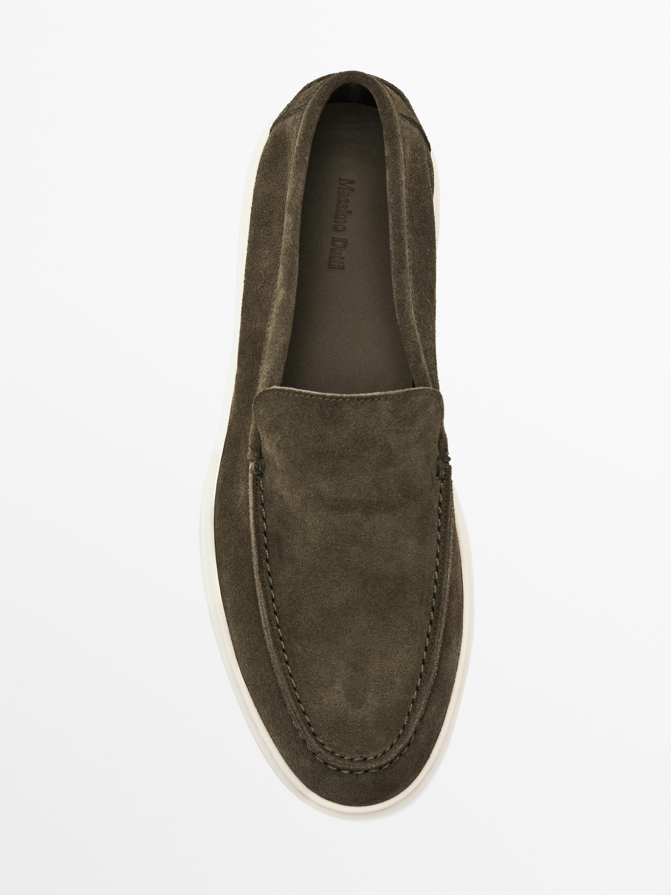 Split leather loafers