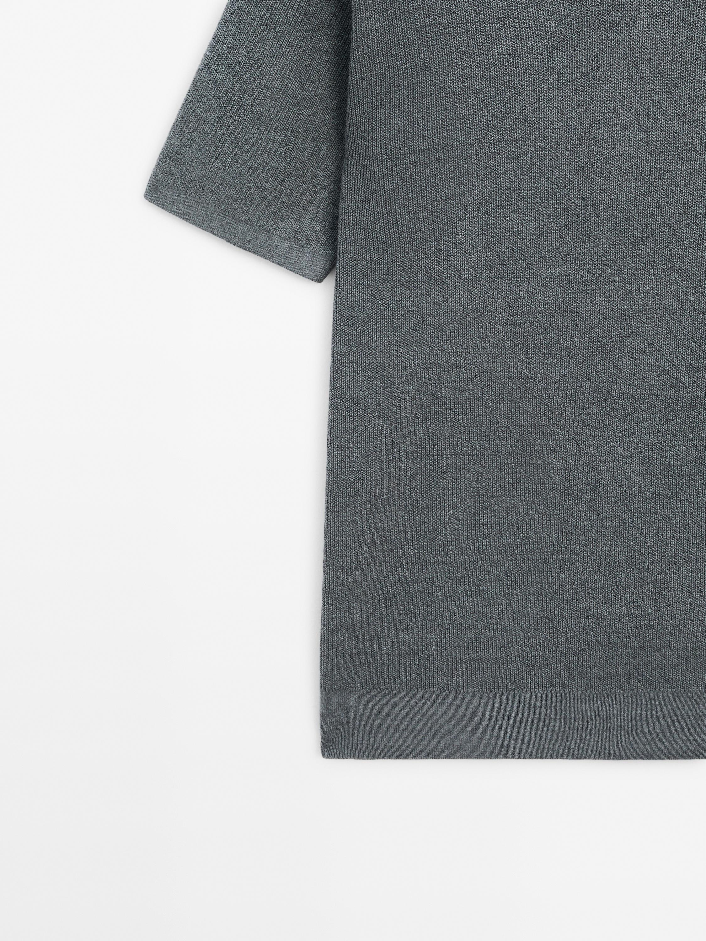 Polo en maille de lin mélangé