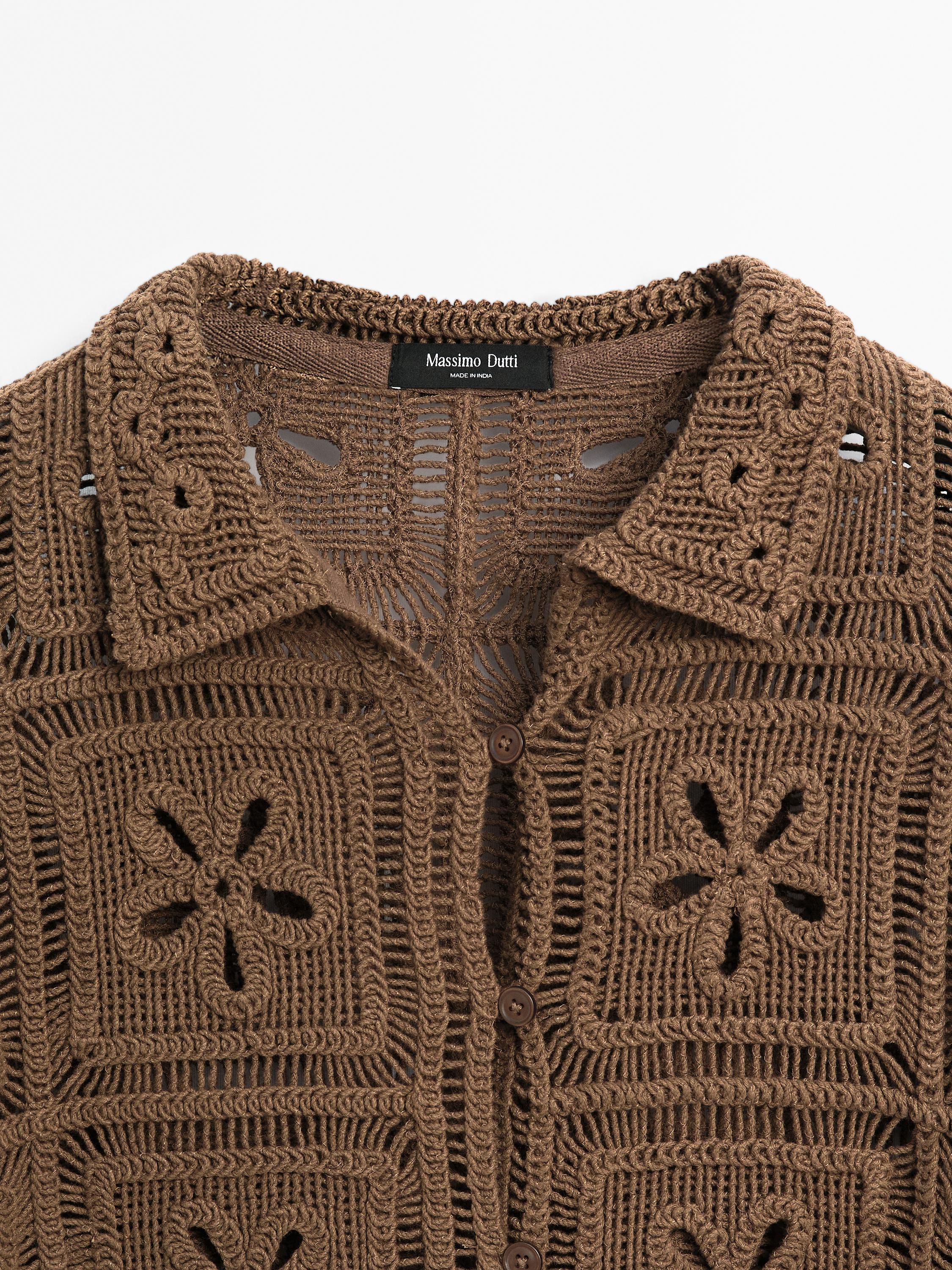 Crochet knit cardigan