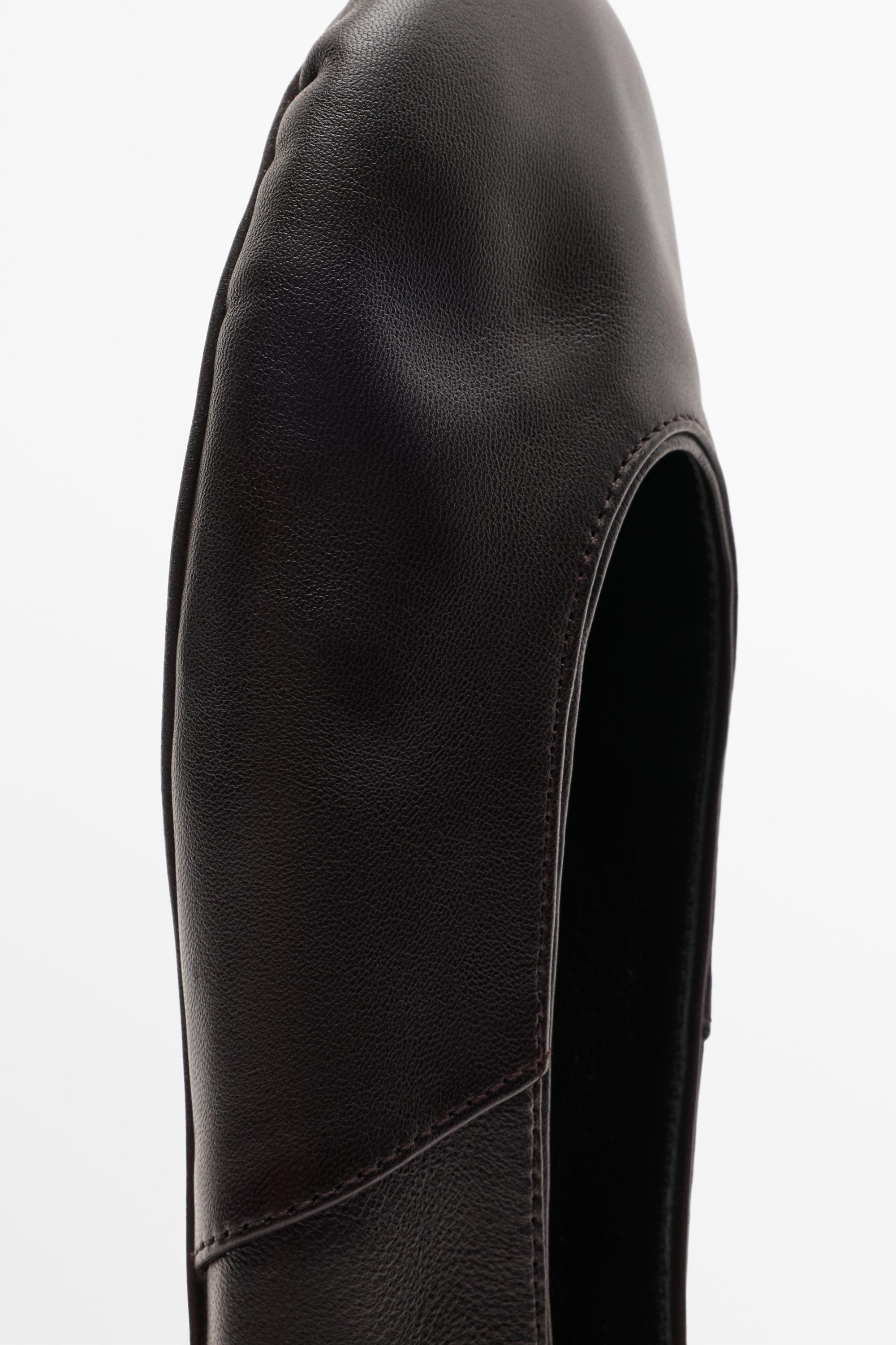 Soft leather ballet flat — BROWN