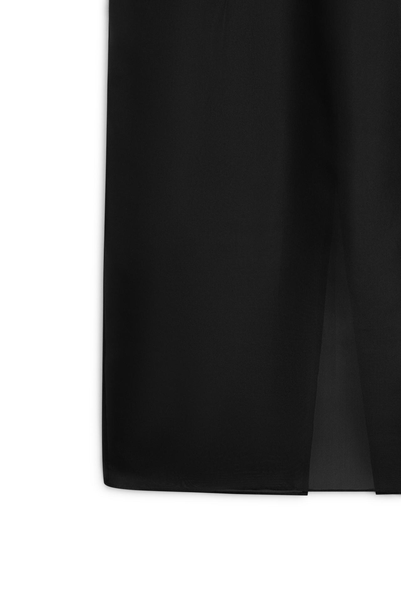 100% silk pleated midi skirt - LIMITED EDITION — BLACK