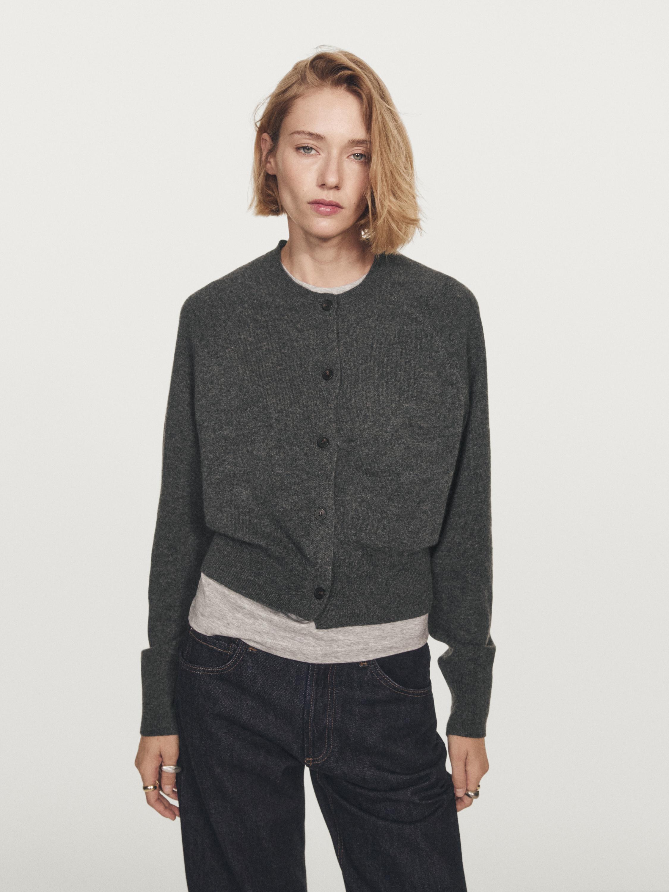 100% cashmere long sleeve cardigan
