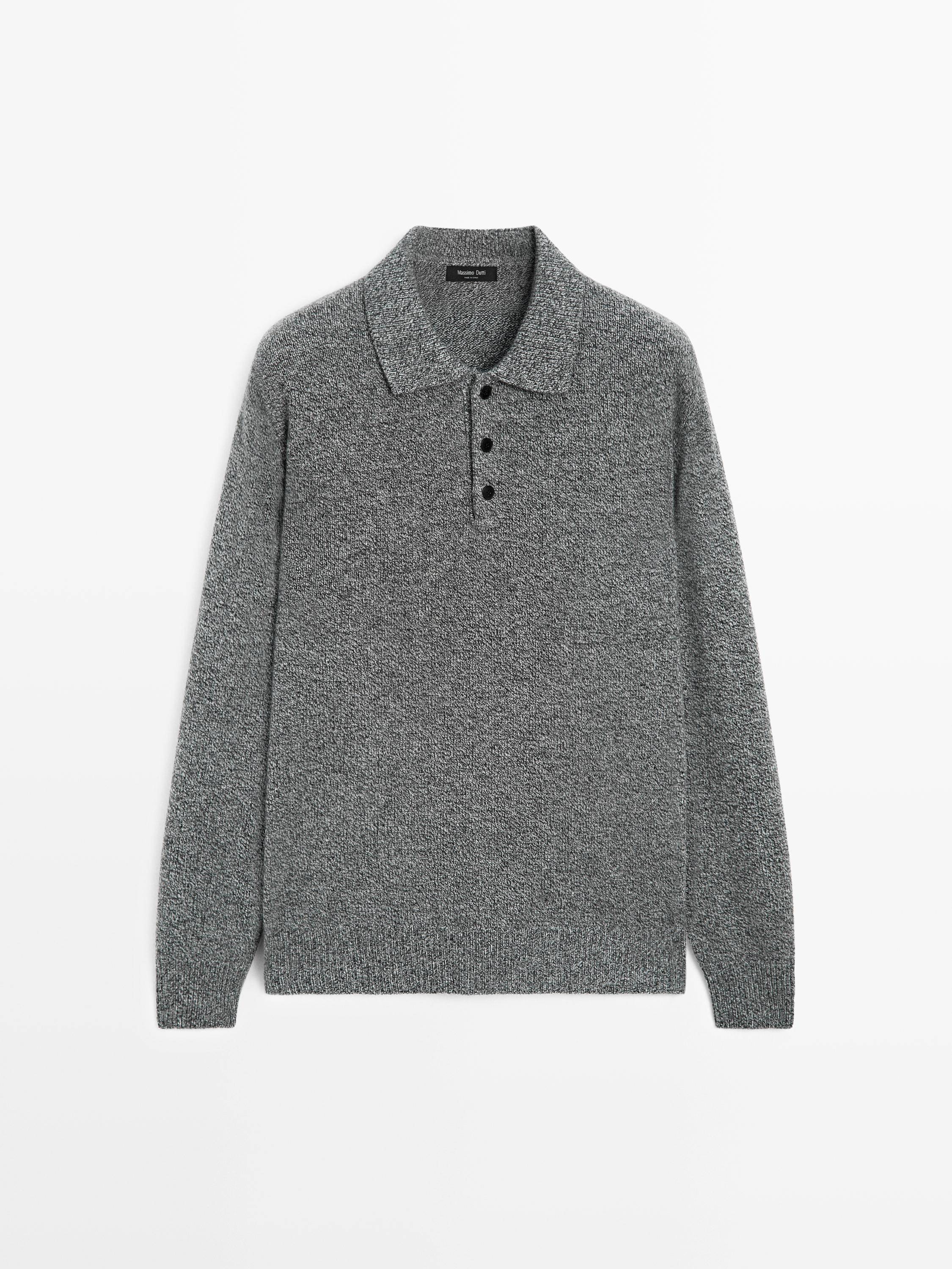 Jersey polo punto jaspeado mezcla lana