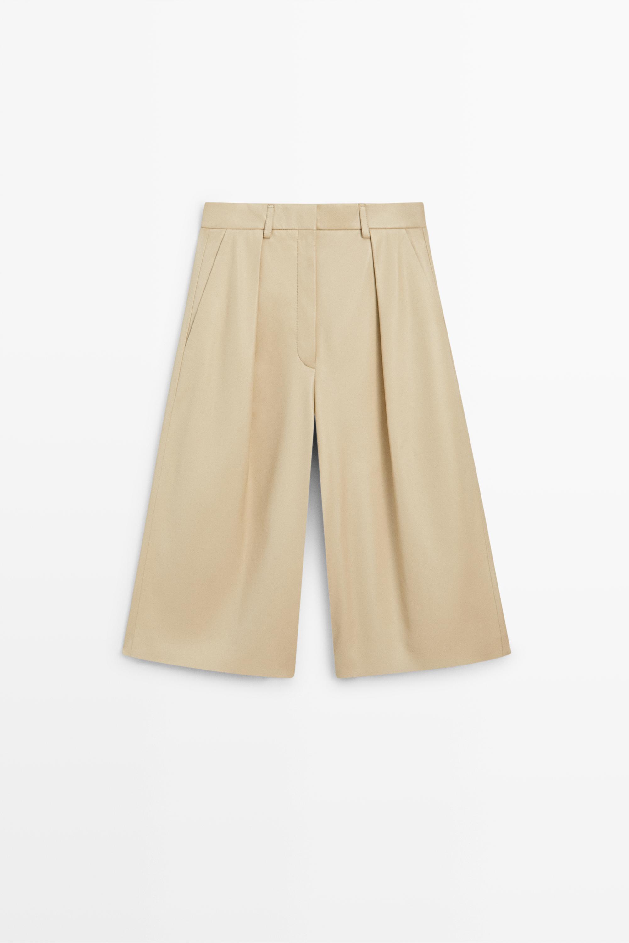 Long nappa leather Bermuda shorts - LIMITED EDITION