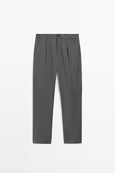 100% wool straight-leg pants — GREY 2