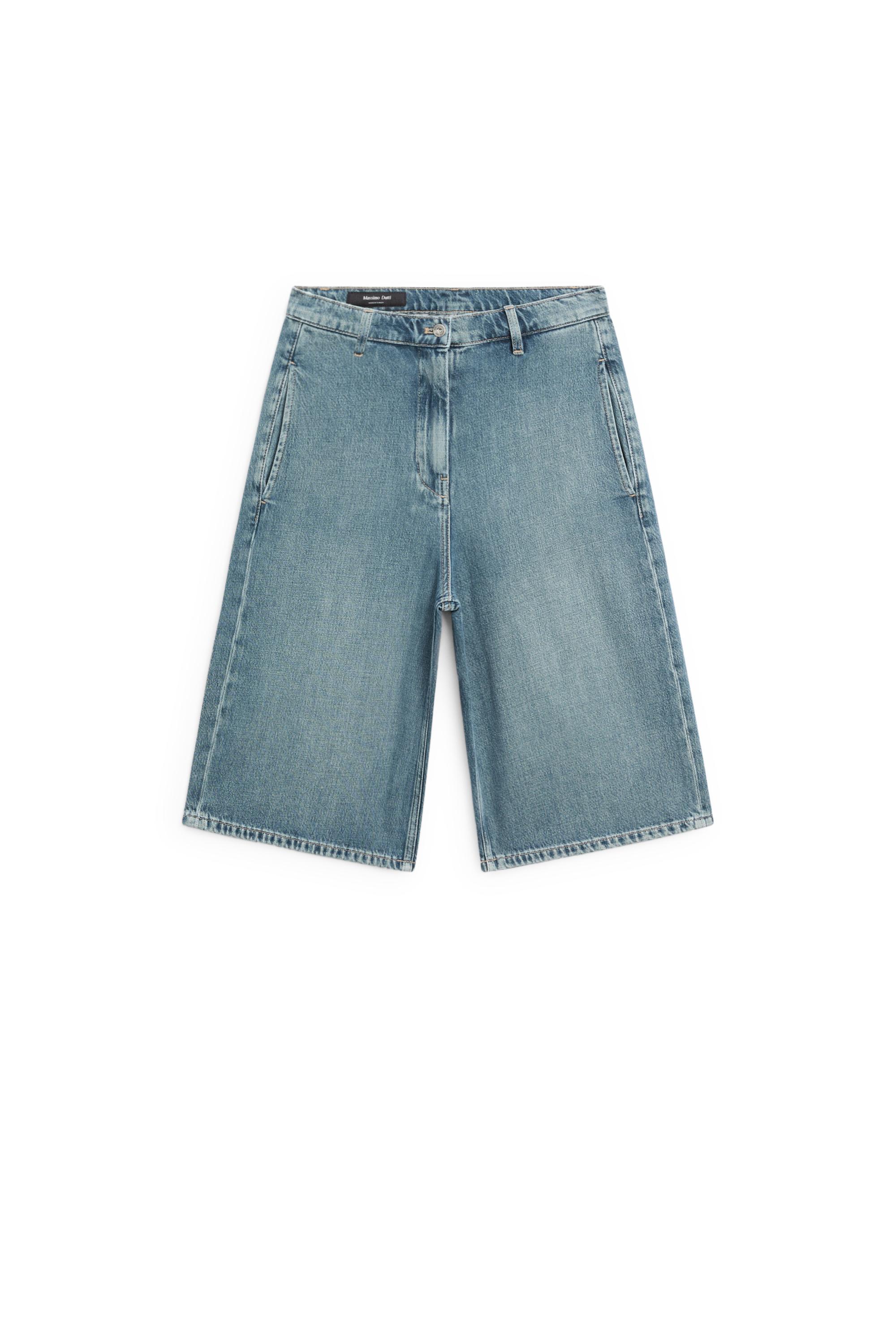 Long denim Bermuda shorts — MEDIUM BLUE (alternate view)