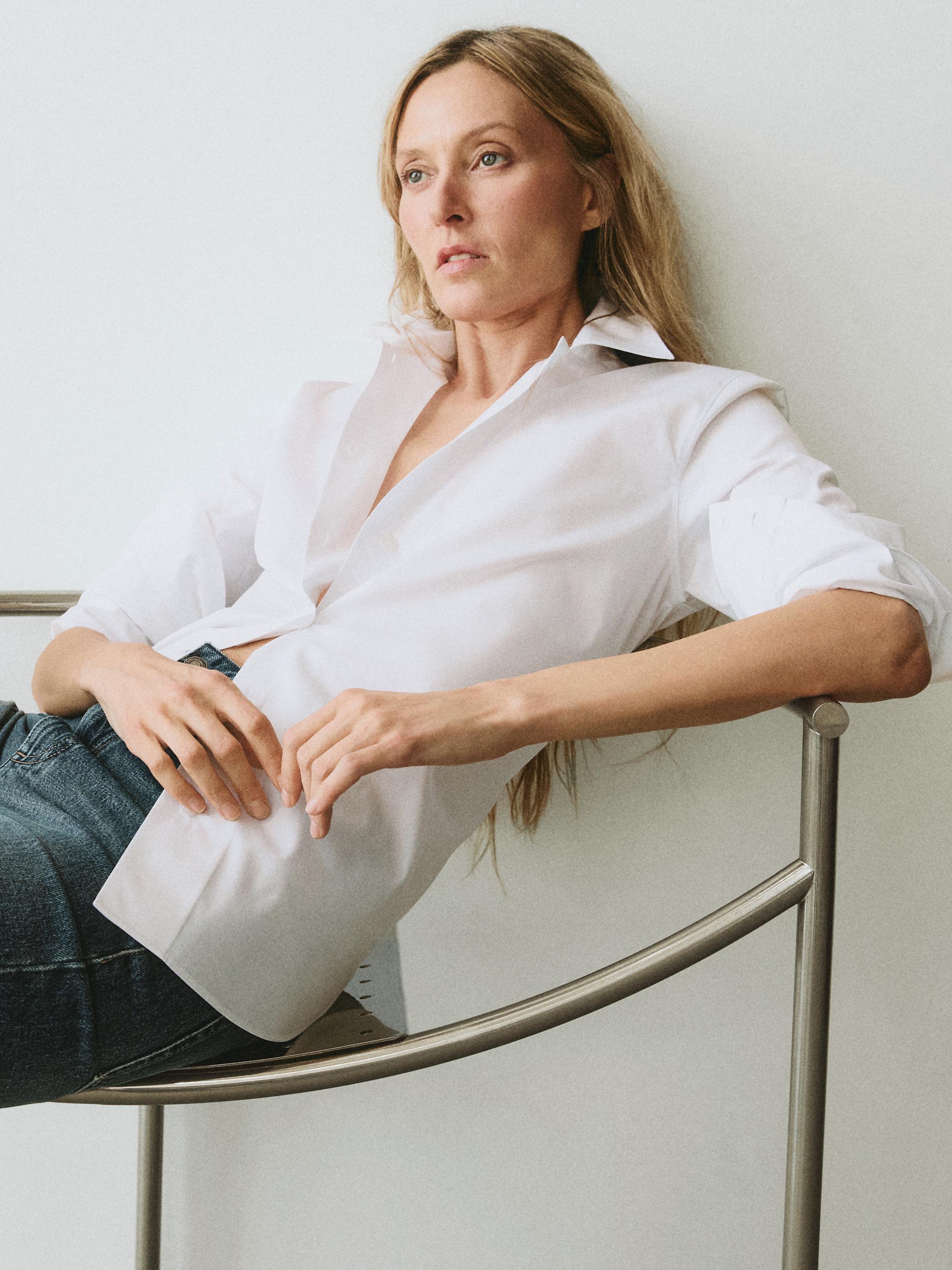 100% cotton poplin shirt — WHITE