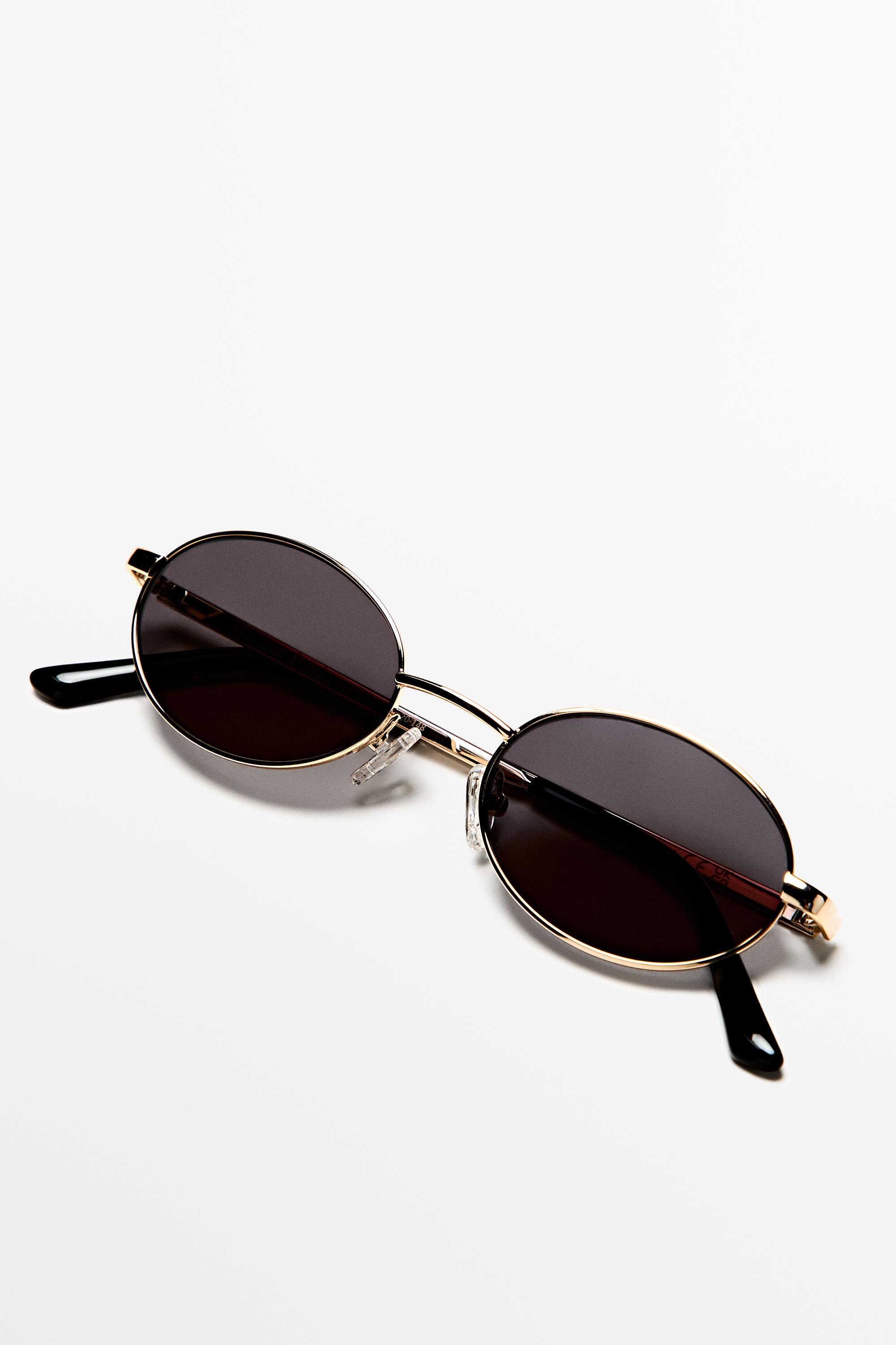 Metallic oval sunglasses — GREEN