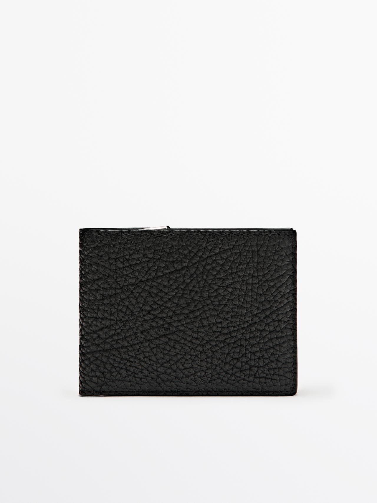 Massimo Dutti - Herre - Foldepung I Nappaskind - Sort - 01