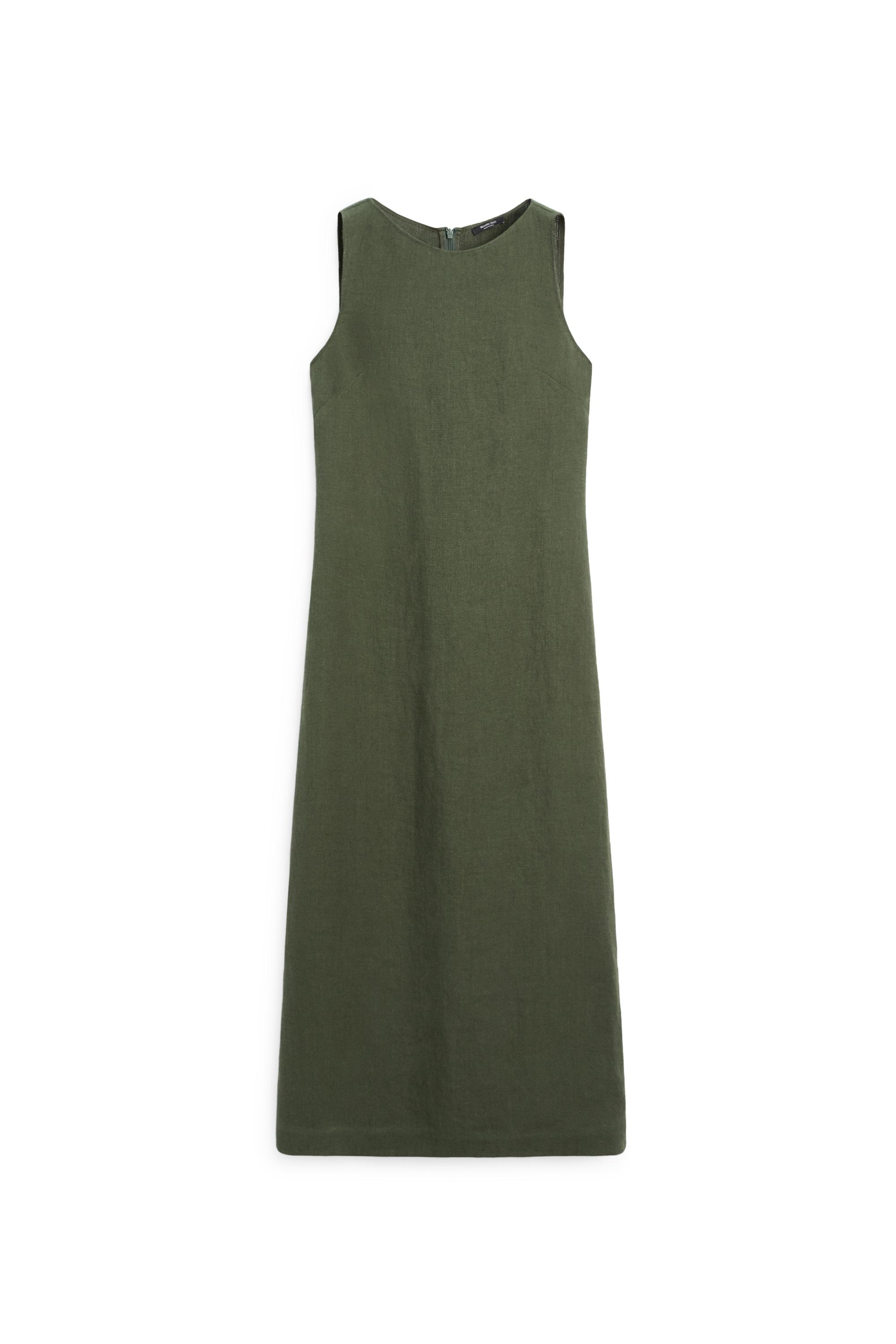 Long linen dress — GREEN