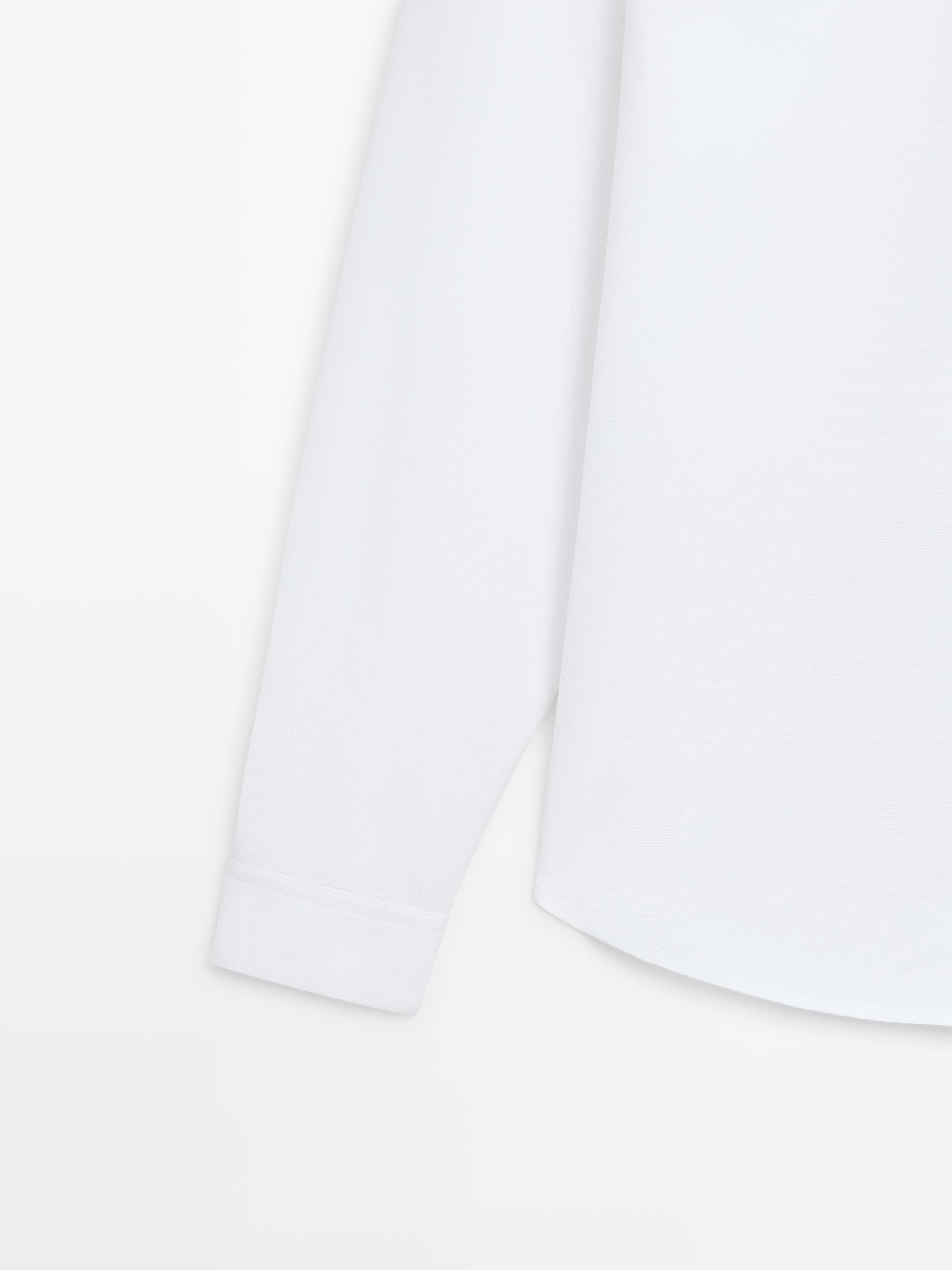 100% cotton regular fit Oxford shirt — WHITE