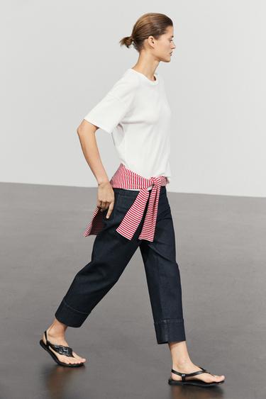 Button-detail short sleeve T-shirt — Off white 5