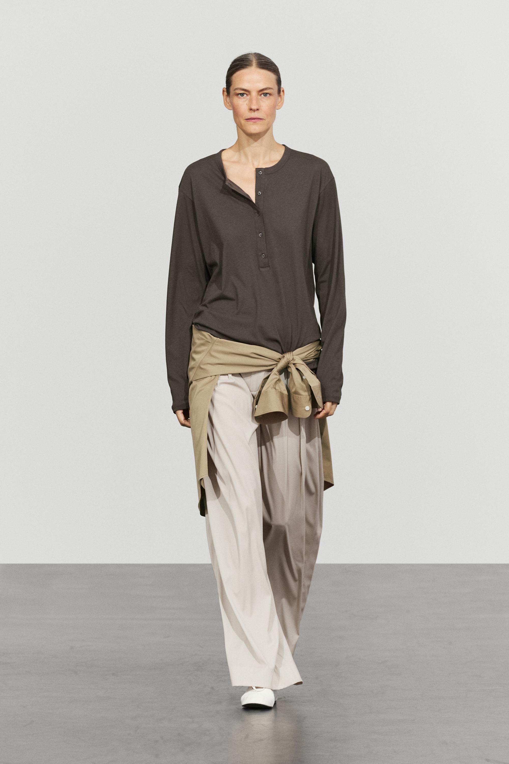 Long sleeve henley T-shirt