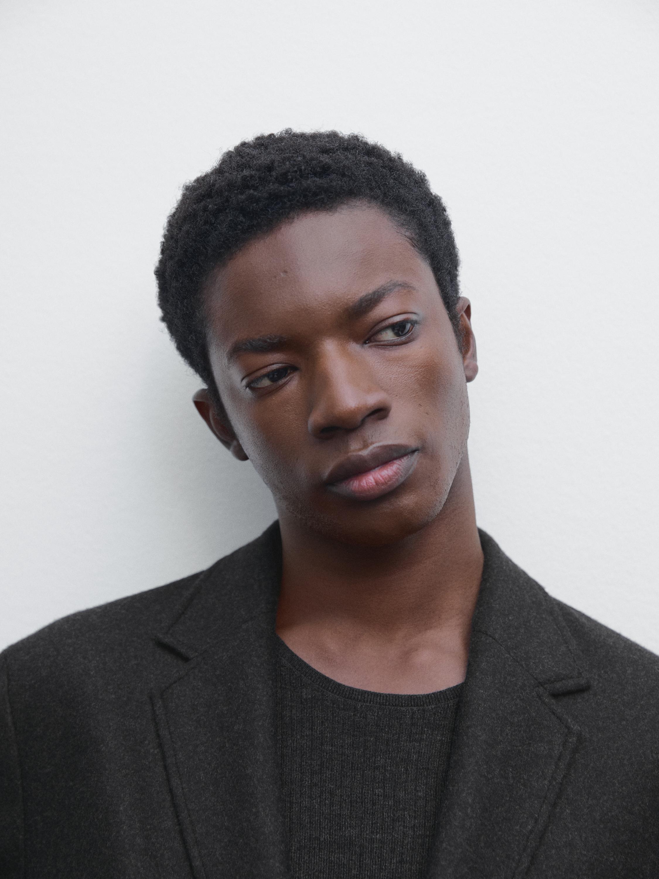 Anzugjacke aus Wollmischgewebe