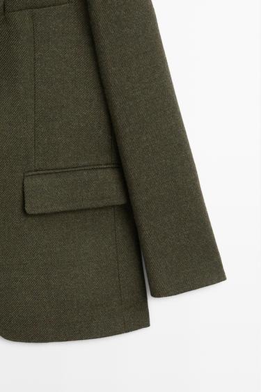 100% Melange Wool Blazer — PALE KHAKI 7