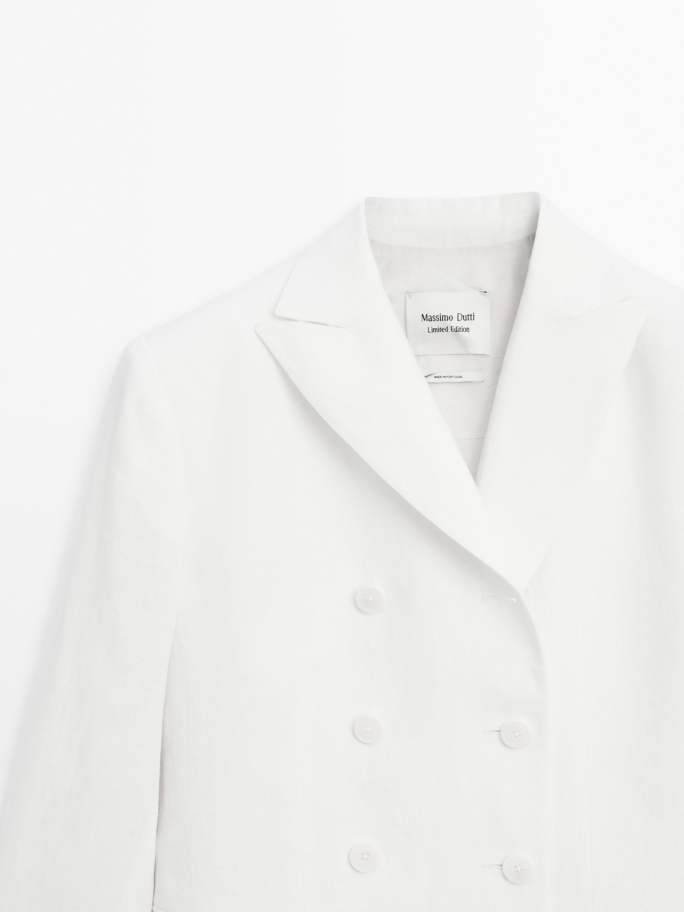 Fitted double-breasted linen blazer - Limited Edition