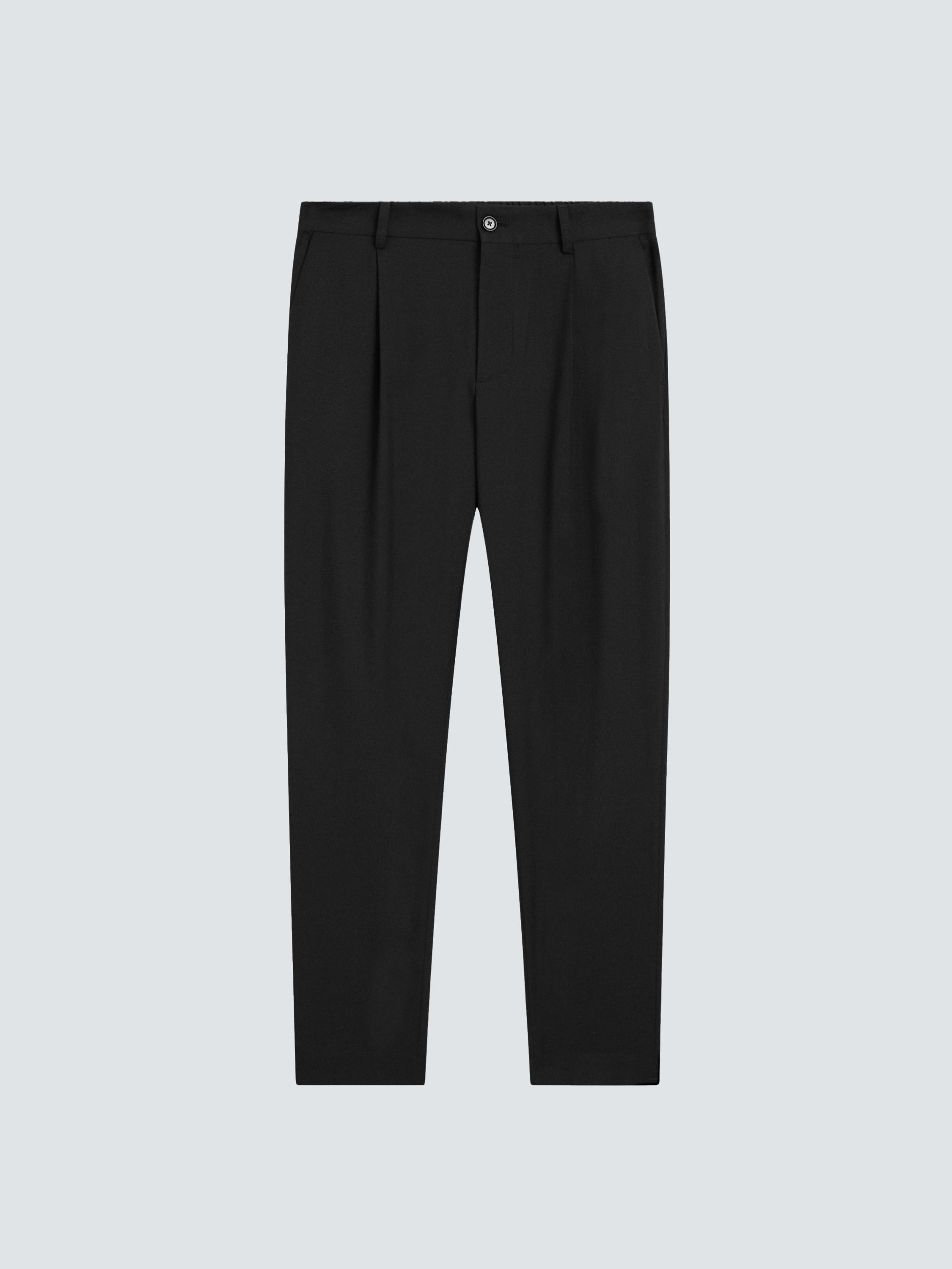 Twill wool blend trousers